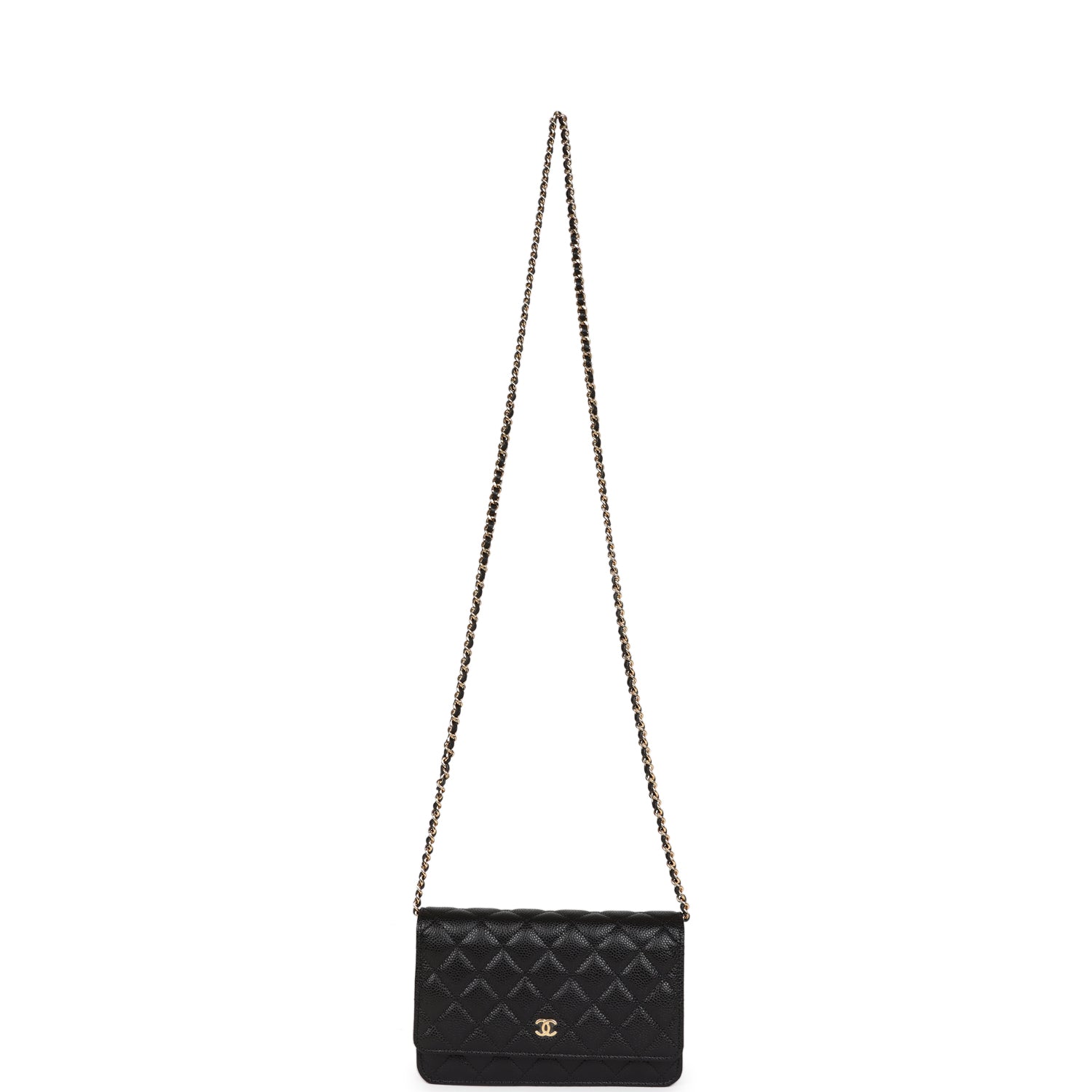 Chanel Wallet On Chain WOC Black Caviar Gold Hardware