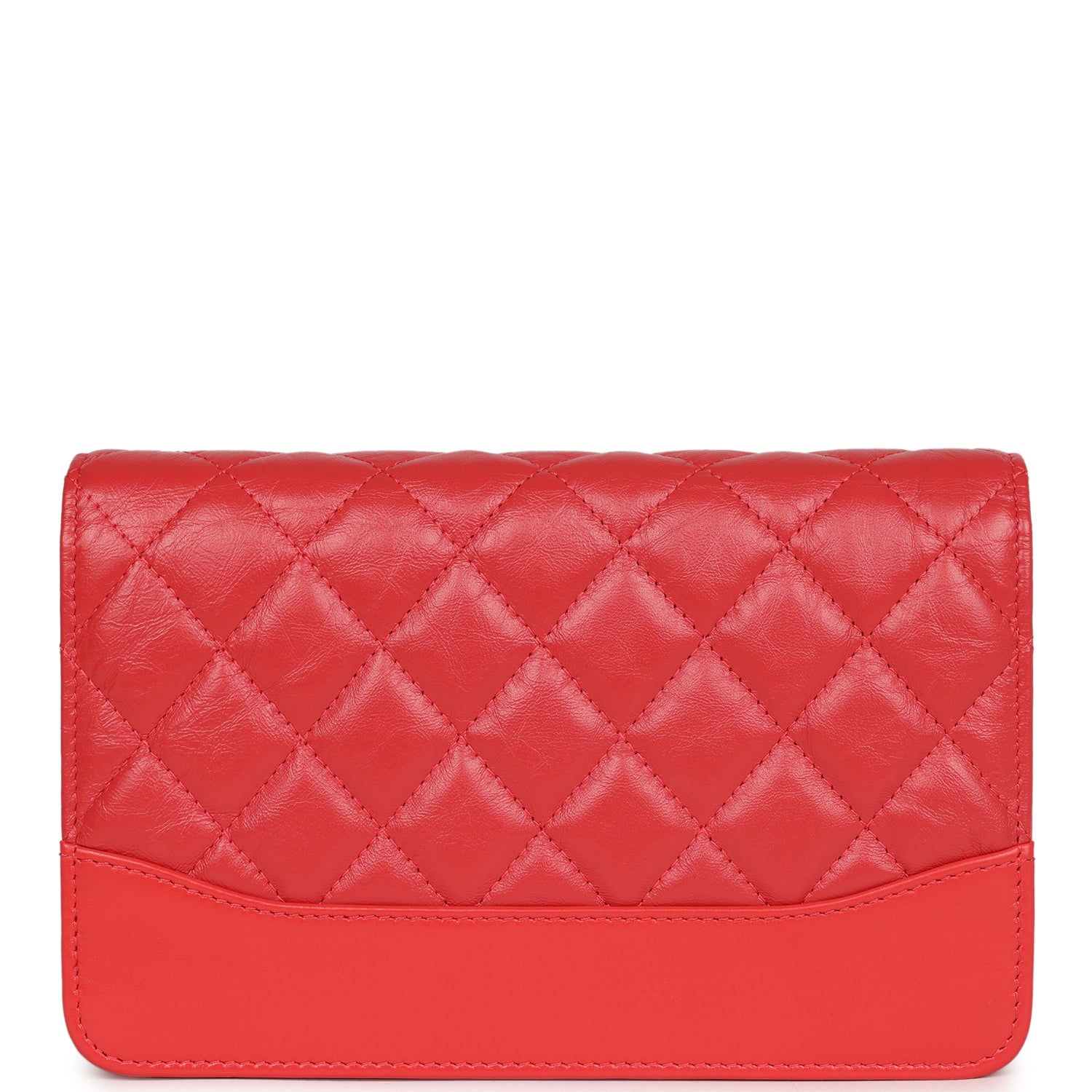 Chanel Gabrielle Wallet On Chain WOC Red Aged Calfskin Mixed Hardware