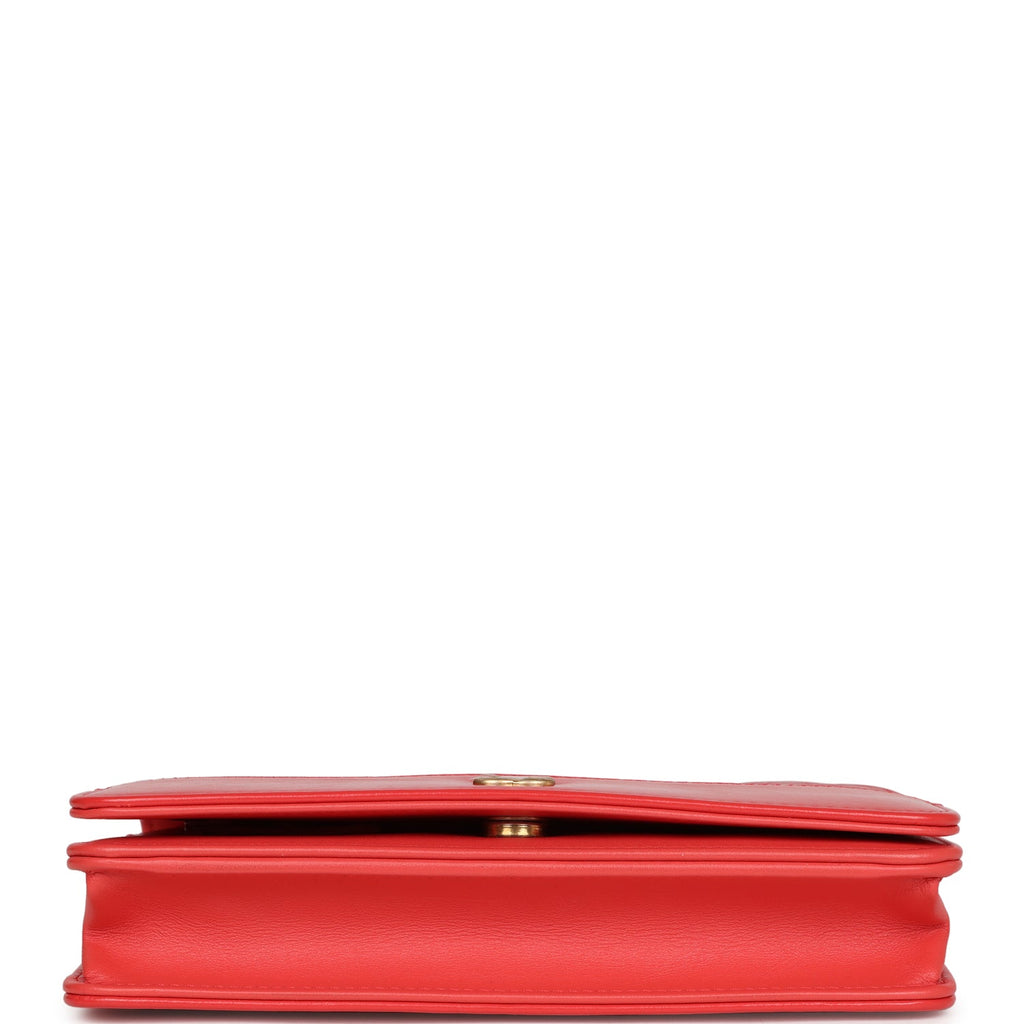 Chanel Gabrielle Wallet On Chain WOC Red Aged Calfskin Mixed Hardware