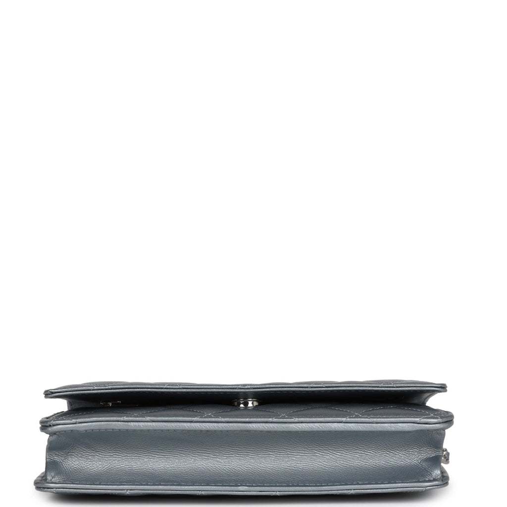 Chanel Wallet On Chain WOC Silver Metallic Lambskin Silver Hardware