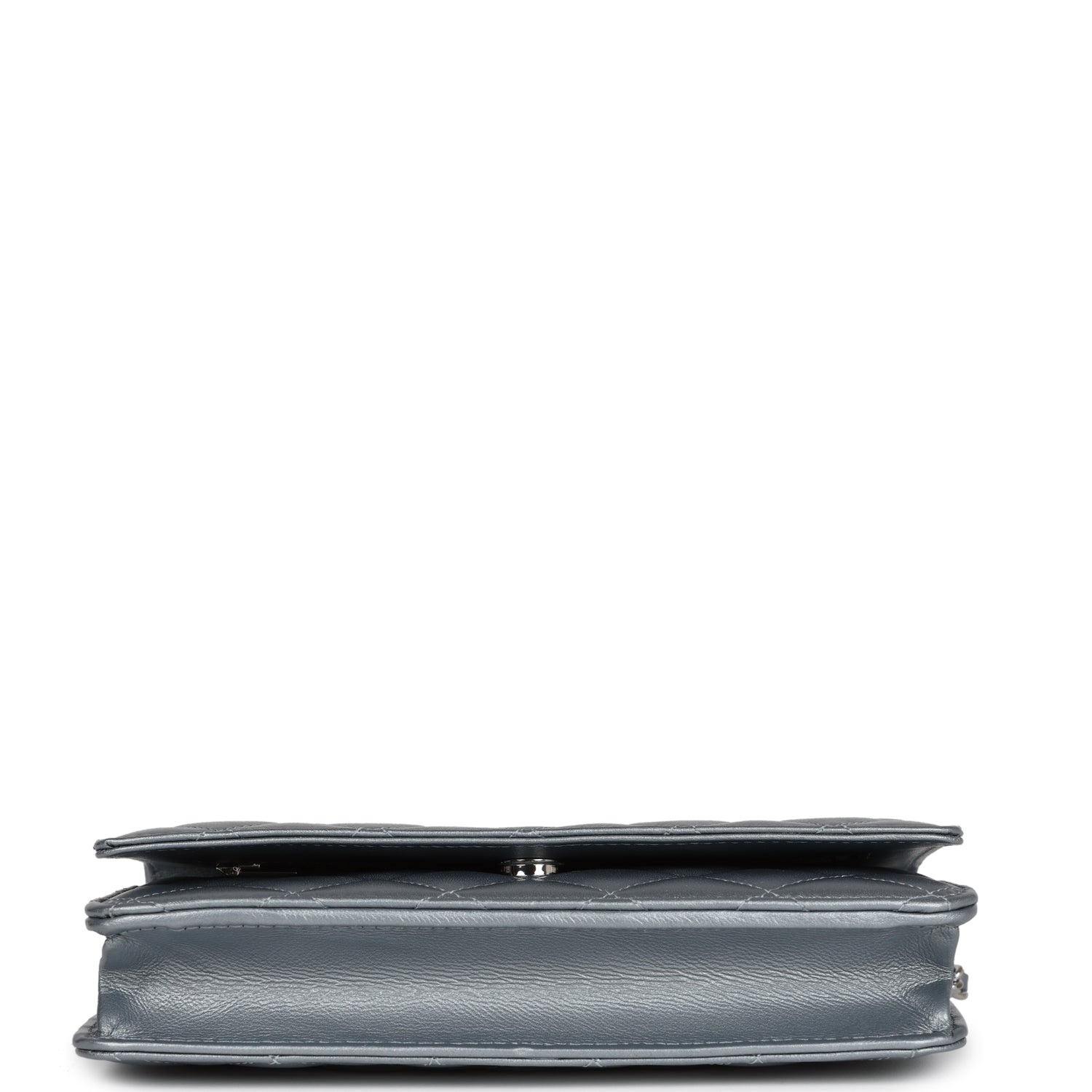 Chanel Wallet On Chain WOC Silver Metallic Lambskin Silver Hardware