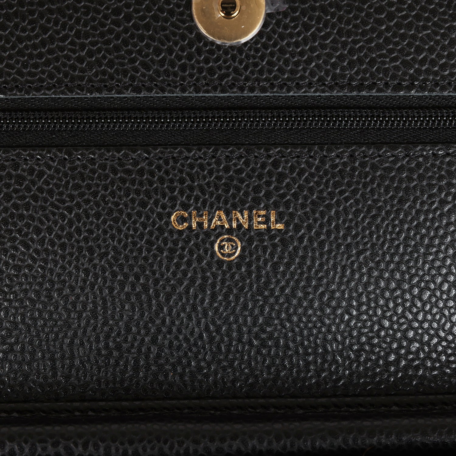 Chanel Wallet On Chain WOC Black Caviar Gold Hardware