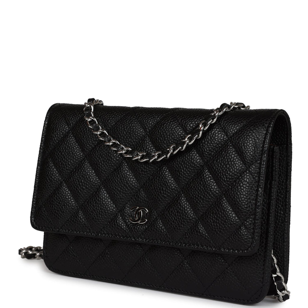Chanel Wallet On Chain WOC Black Caviar Silver Hardware