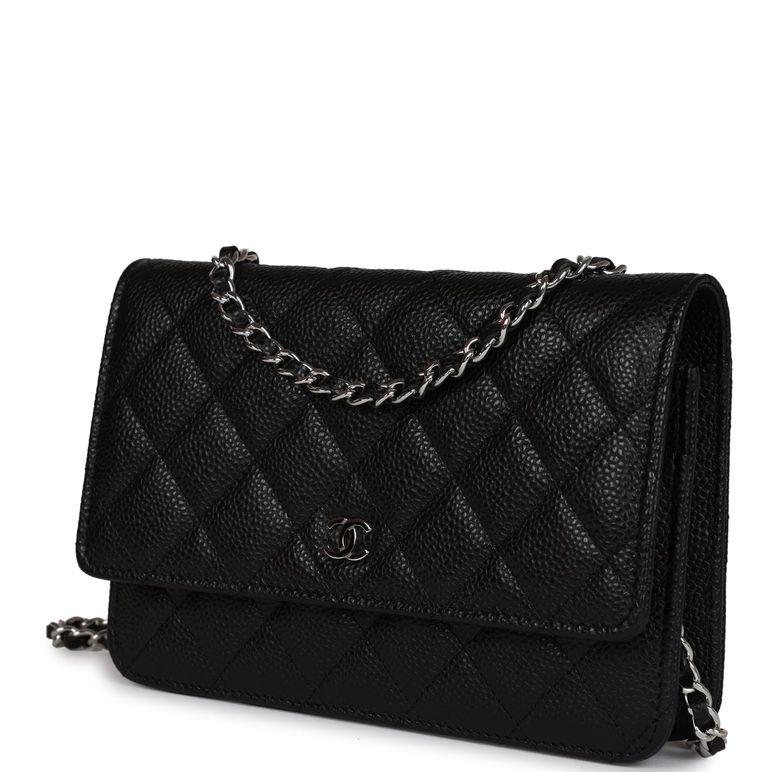 Chanel Wallet On Chain WOC Black Caviar Silver Hardware