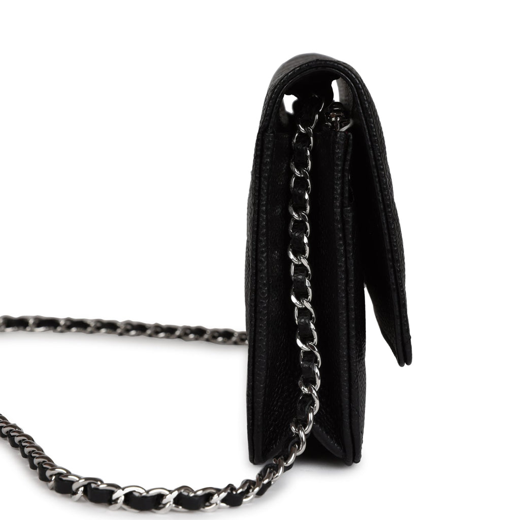 Chanel Wallet On Chain WOC Black Caviar Silver Hardware
