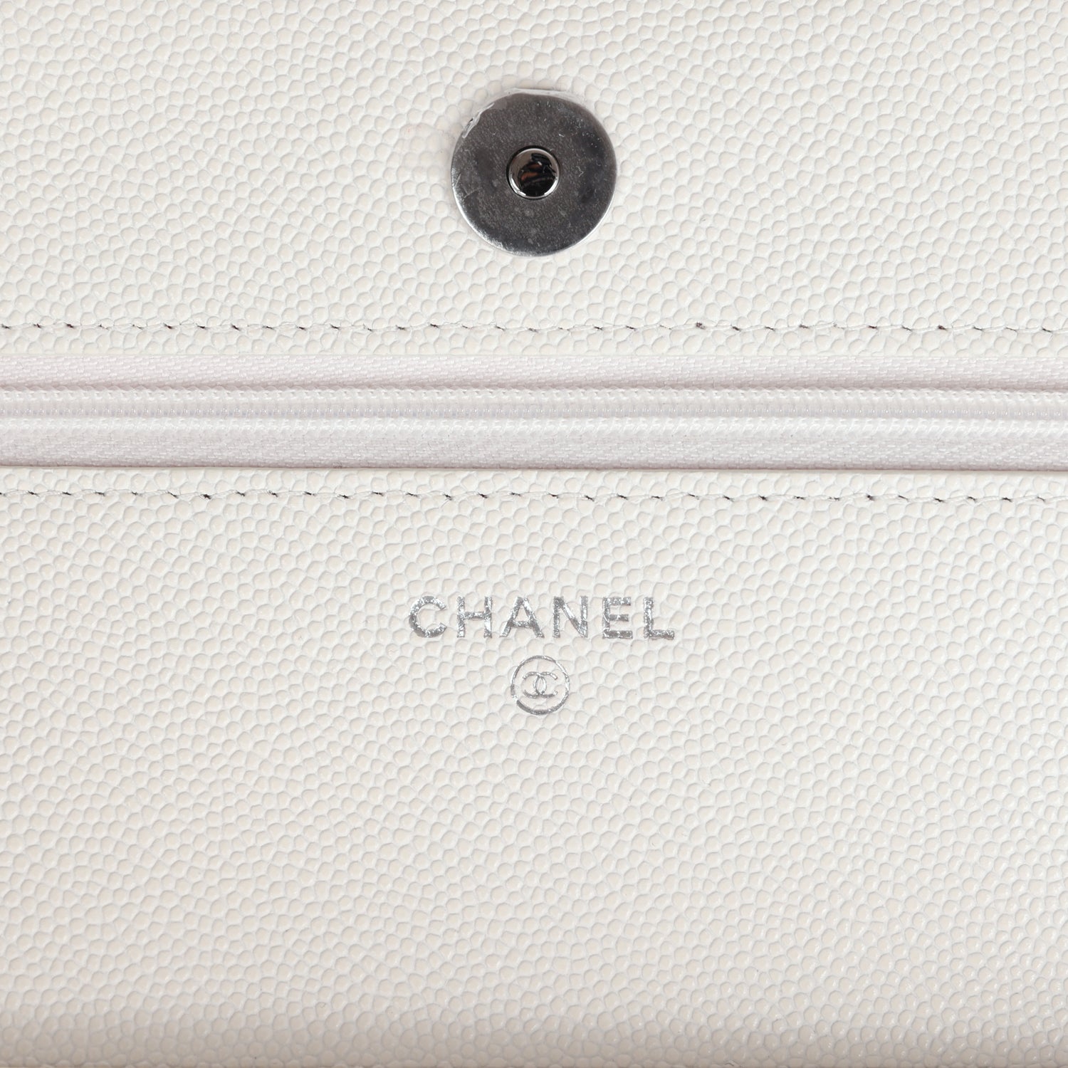 Chanel Wallet On Chain WOC White Caviar Pink and Silver Hardware