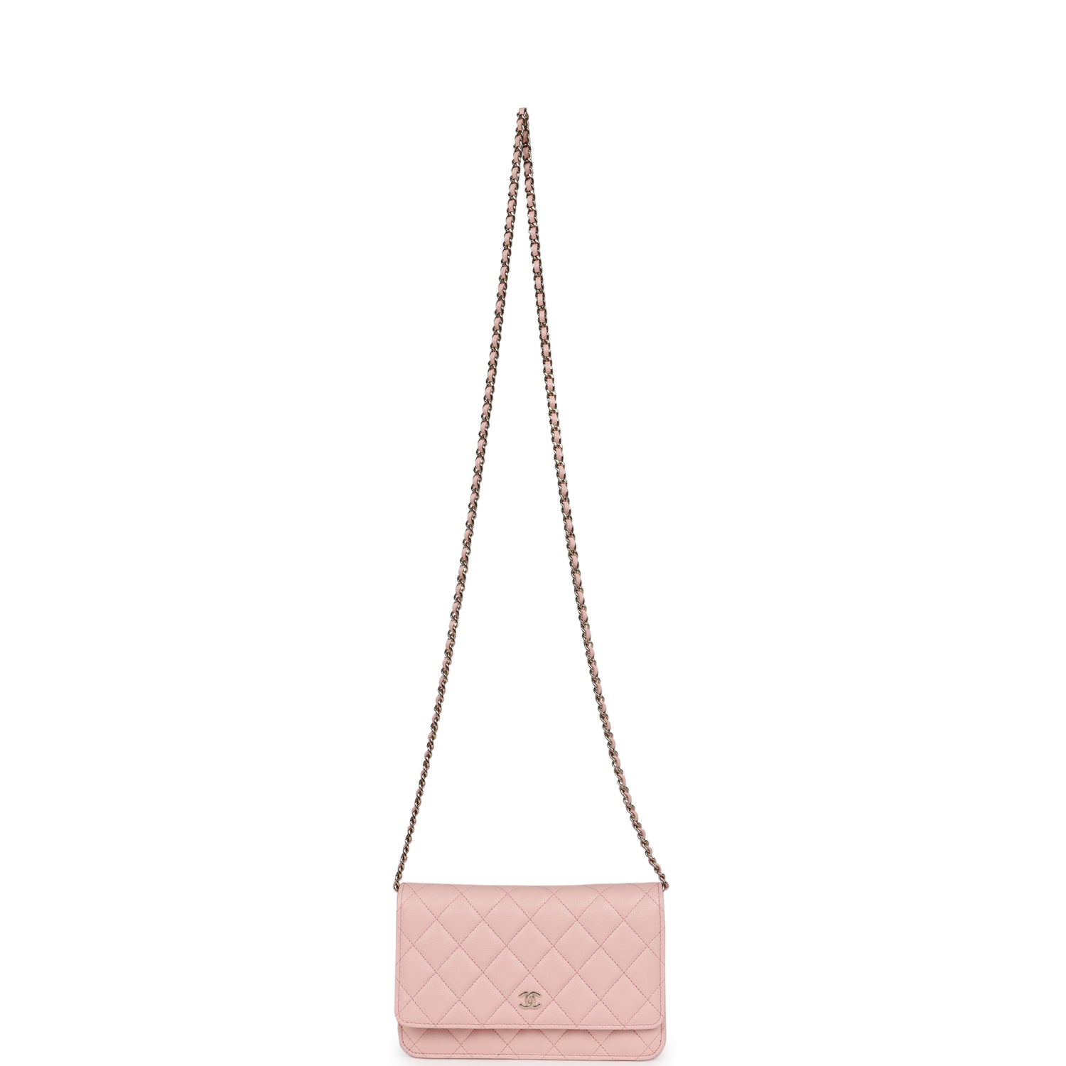 Chanel Wallet On Chain WOC Light Pink Caviar Light Gold Hardware