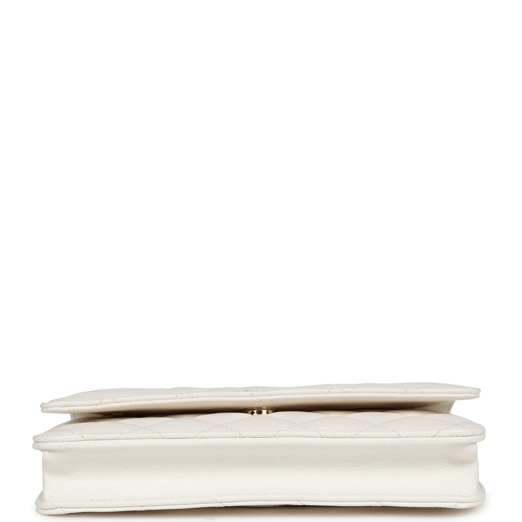 Chanel Wallet On Chain WOC White Caviar Light Gold Hardware