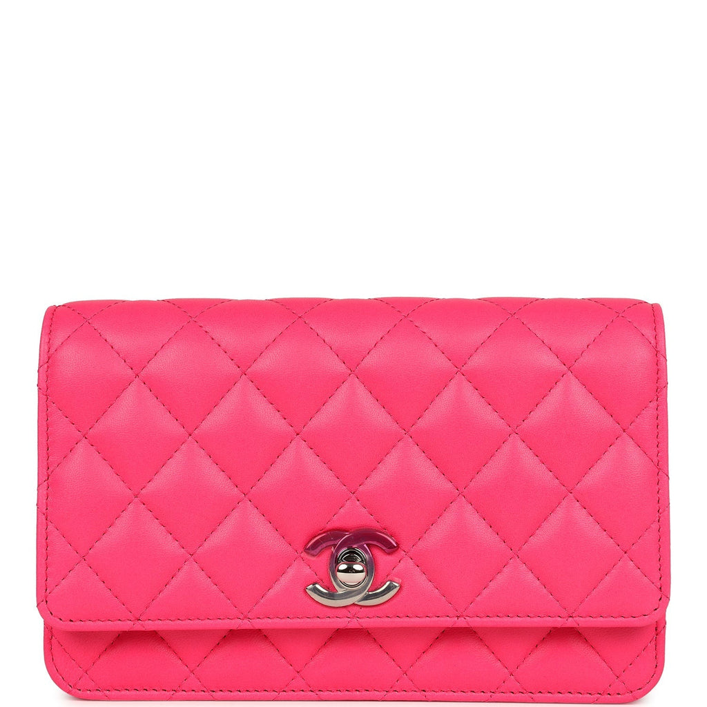Chanel Wallet on Chain WOC Hot Pink Lambskin Ombre Mixed Metal Hardware