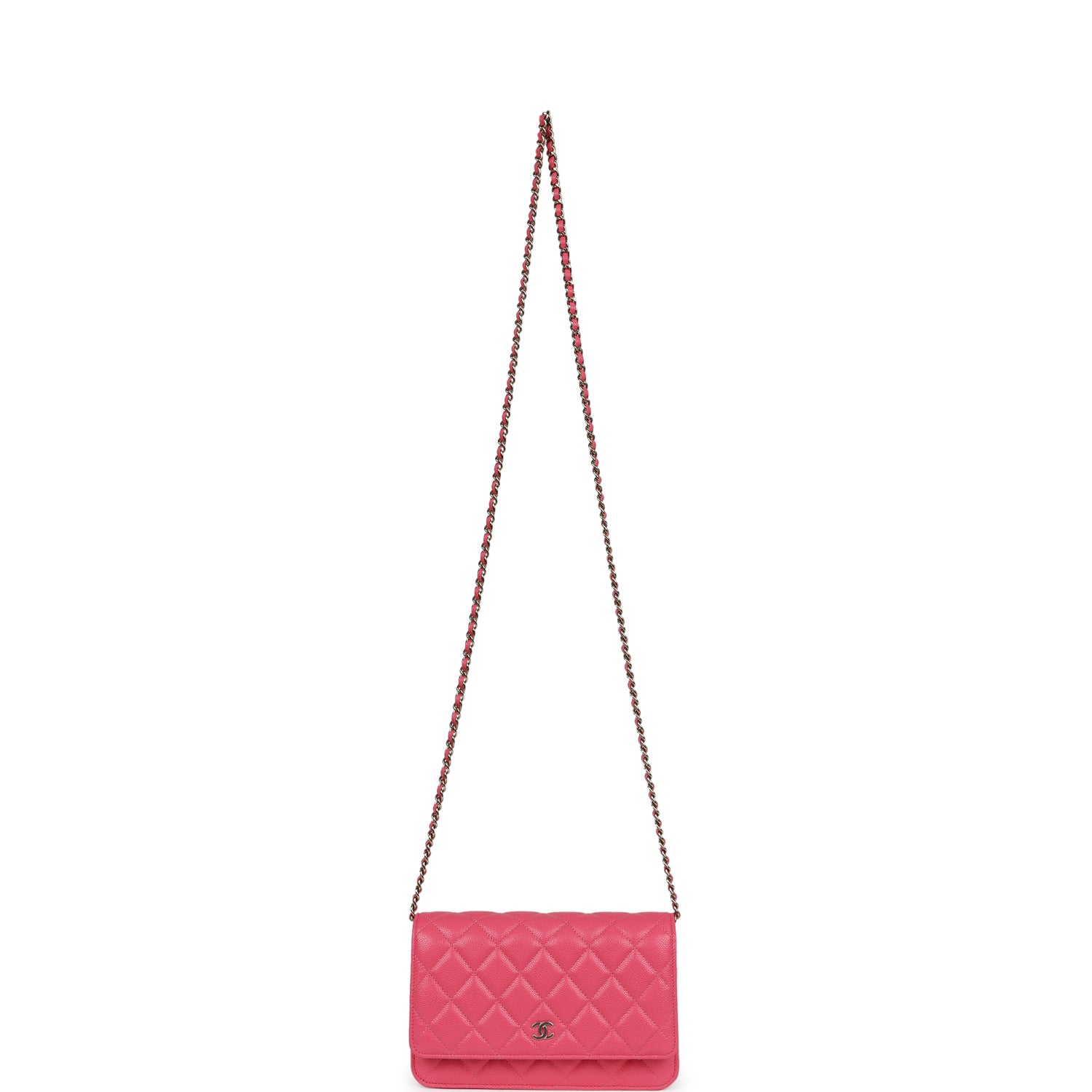 Chanel Wallet on Chain WOC Hot Pink Caviar Gold Metal Hardware