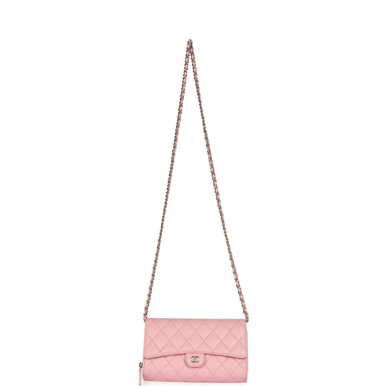 Chanel Wallet On Chain WOC Pink Caviar Light Gold Hardware