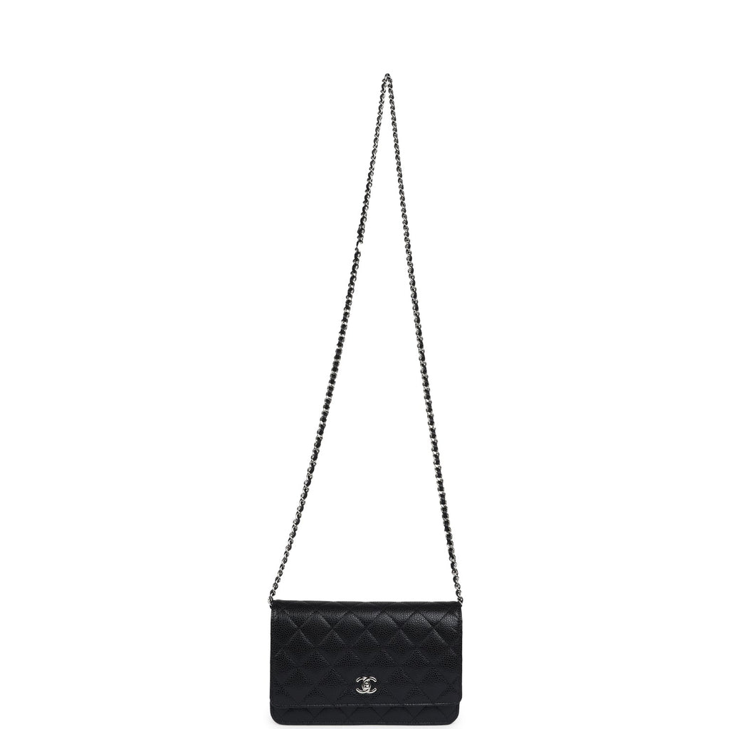 Chanel Wallet On Chain WOC Black Caviar Silver Hardware