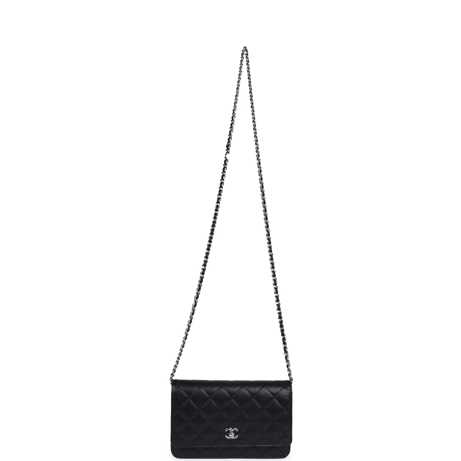 Chanel Wallet On Chain WOC Black Caviar Silver Hardware
