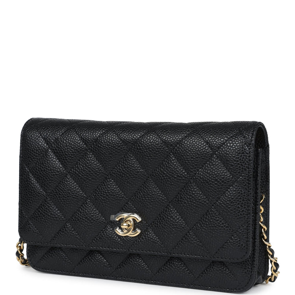 Chanel Wallet On Chain WOC Black Caviar Gold Hardware
