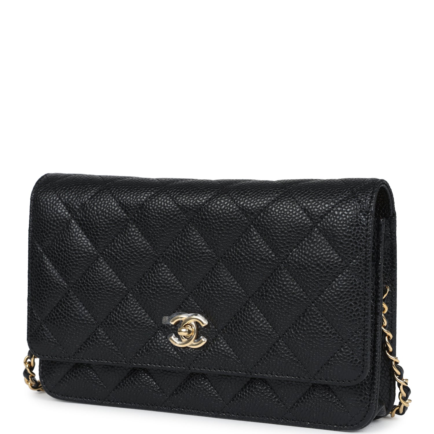 Chanel Wallet On Chain WOC Black Caviar Gold Hardware