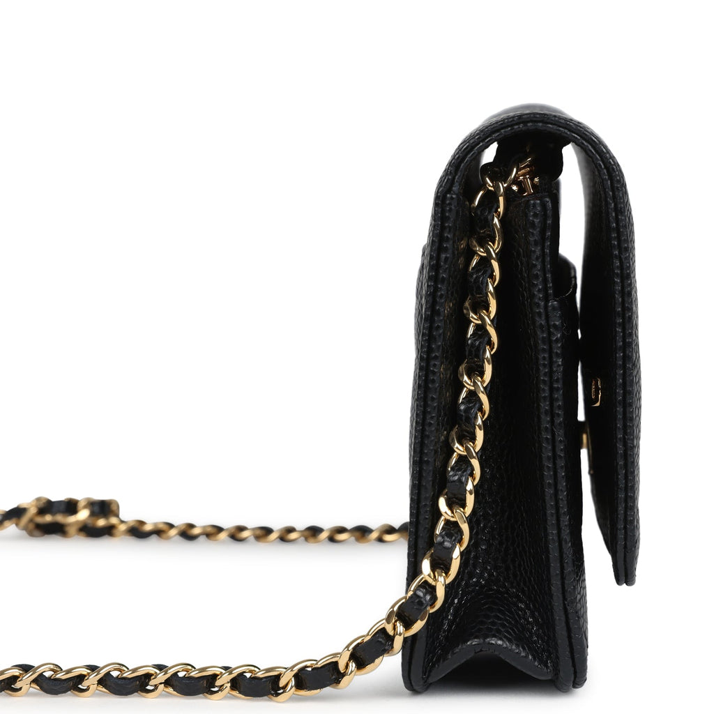 Chanel Wallet On Chain WOC Black Caviar Gold Hardware