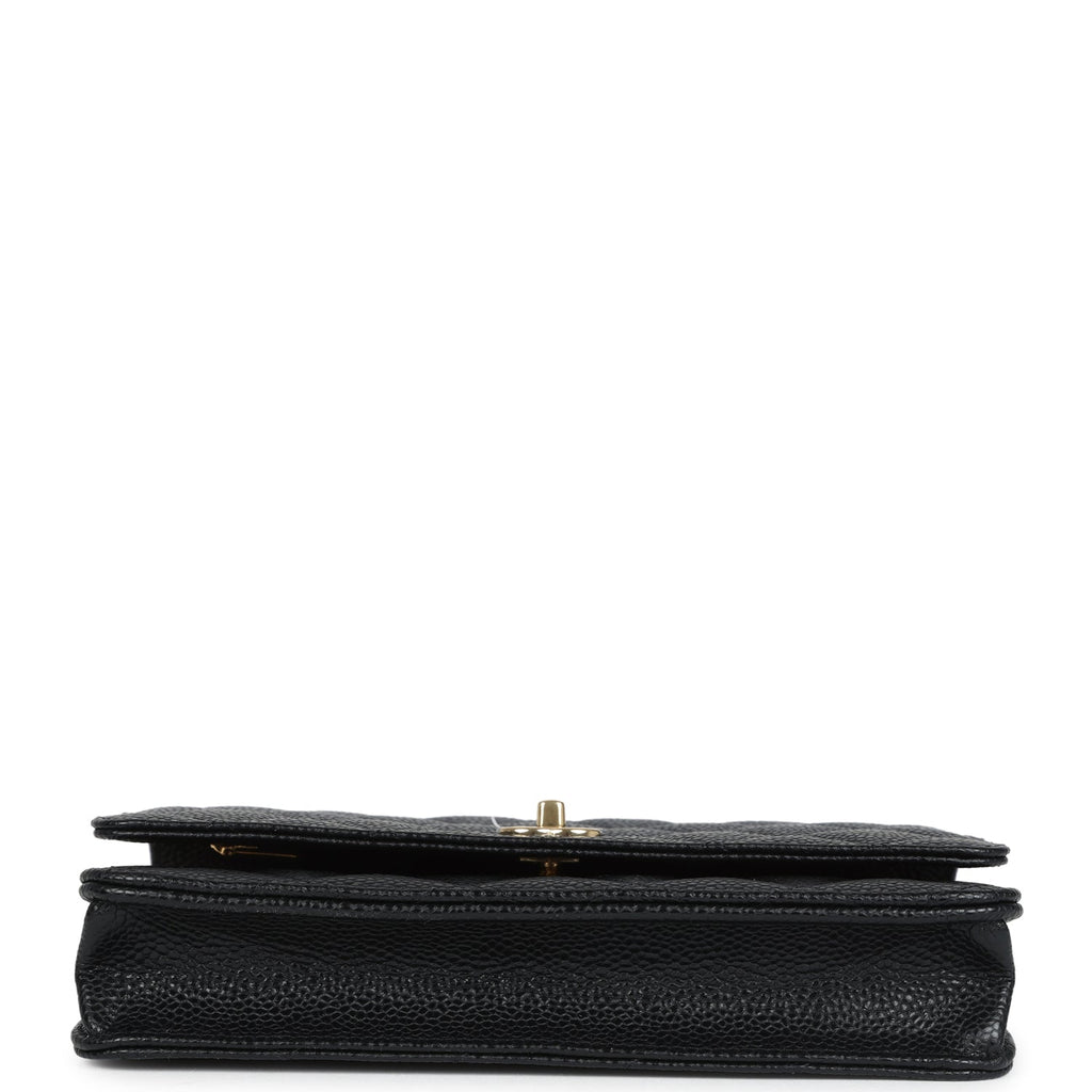 Chanel Wallet On Chain WOC Black Caviar Gold Hardware