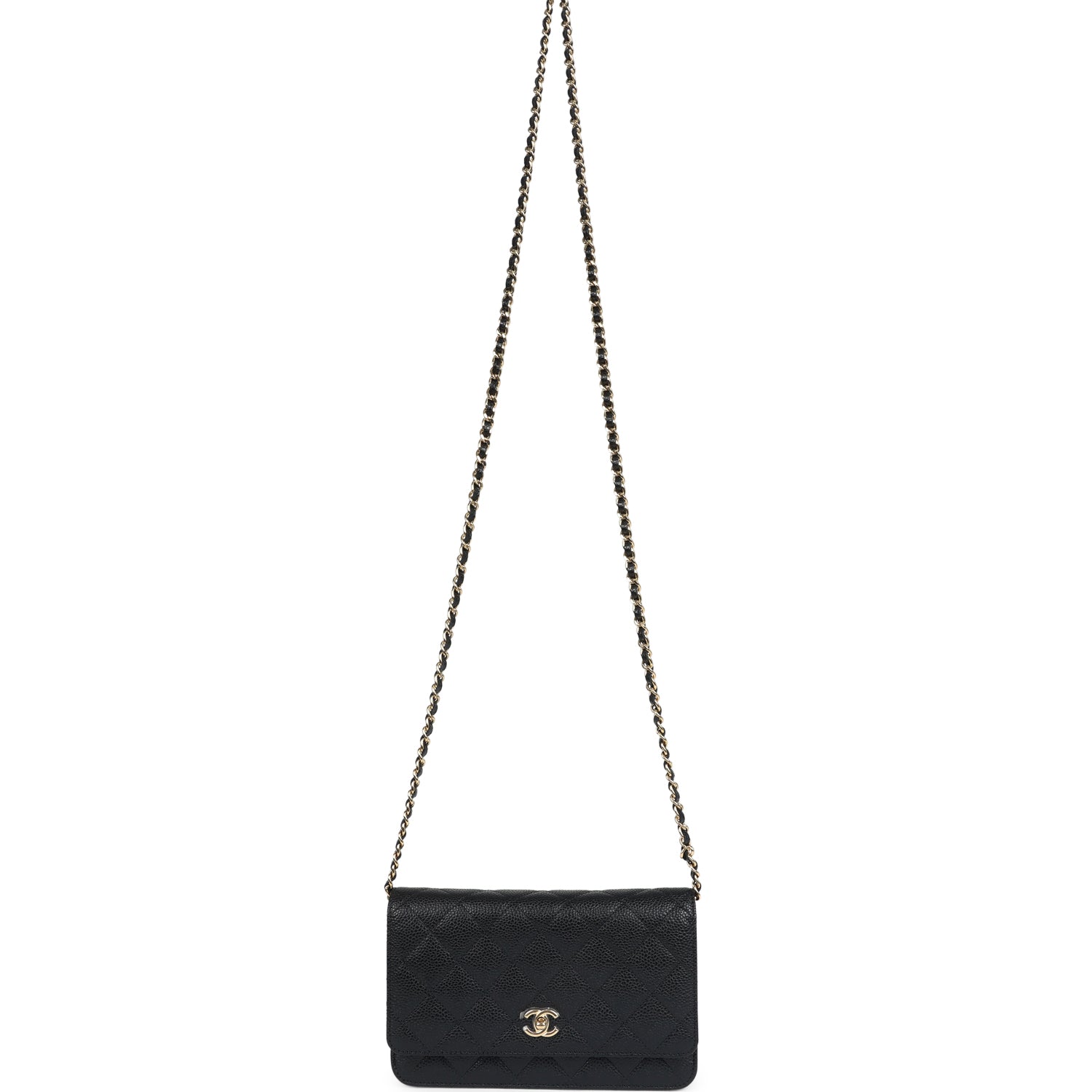 Chanel Wallet On Chain WOC Black Caviar Gold Hardware