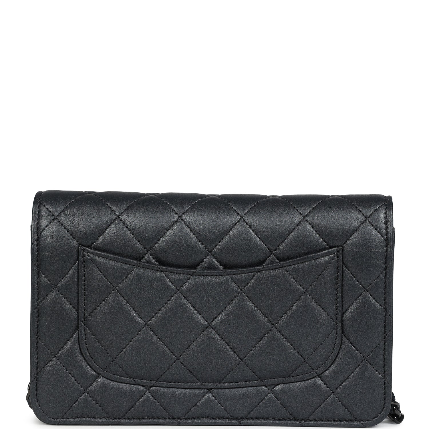 Chanel Classic Wallet On Chain WOC SO Black Iridescent Lambskin Black Hardware