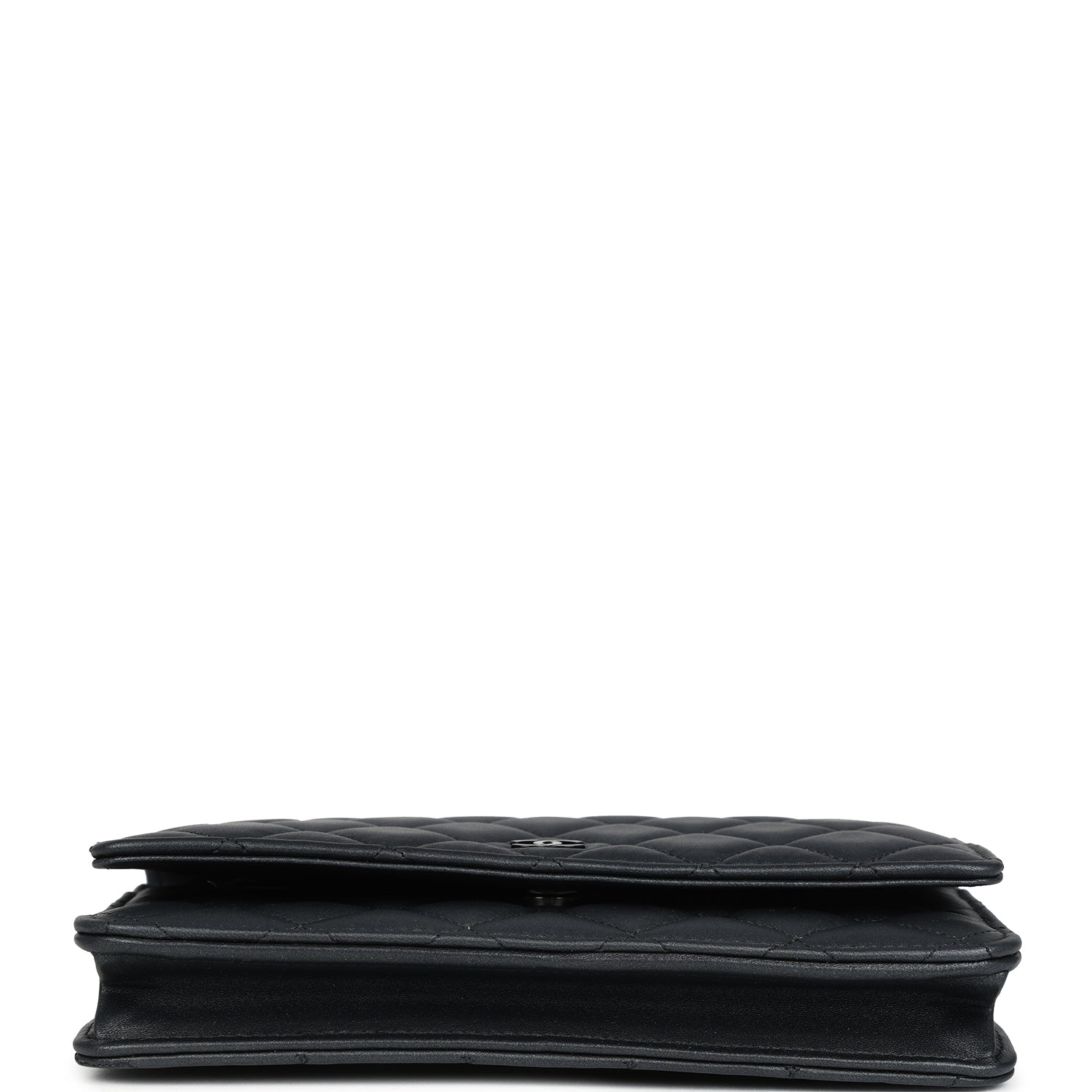 Chanel Classic Wallet On Chain WOC SO Black Iridescent Lambskin Black Hardware