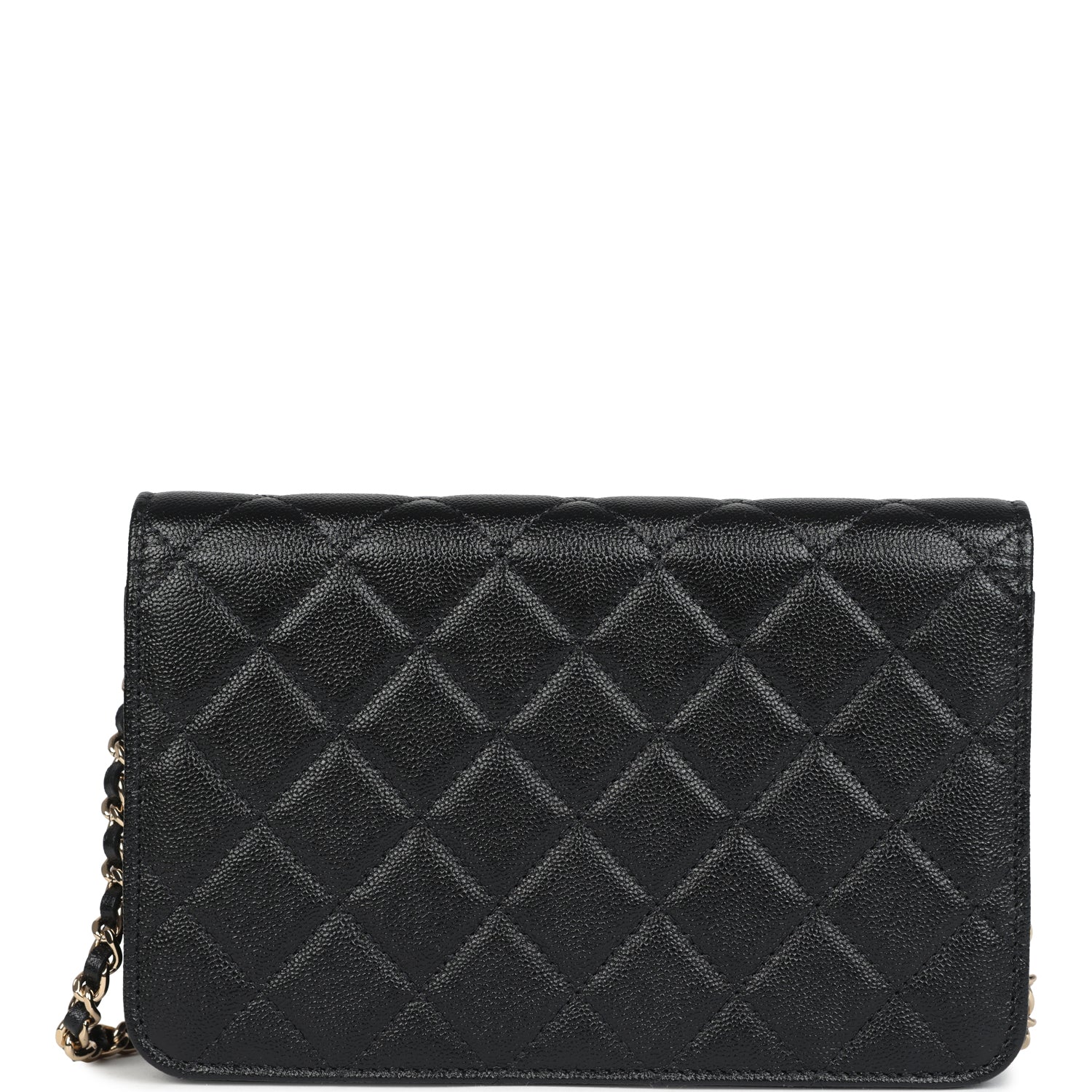 Chanel Wallet On Chain WOC Black Shiny Caviar Light Gold Hardware