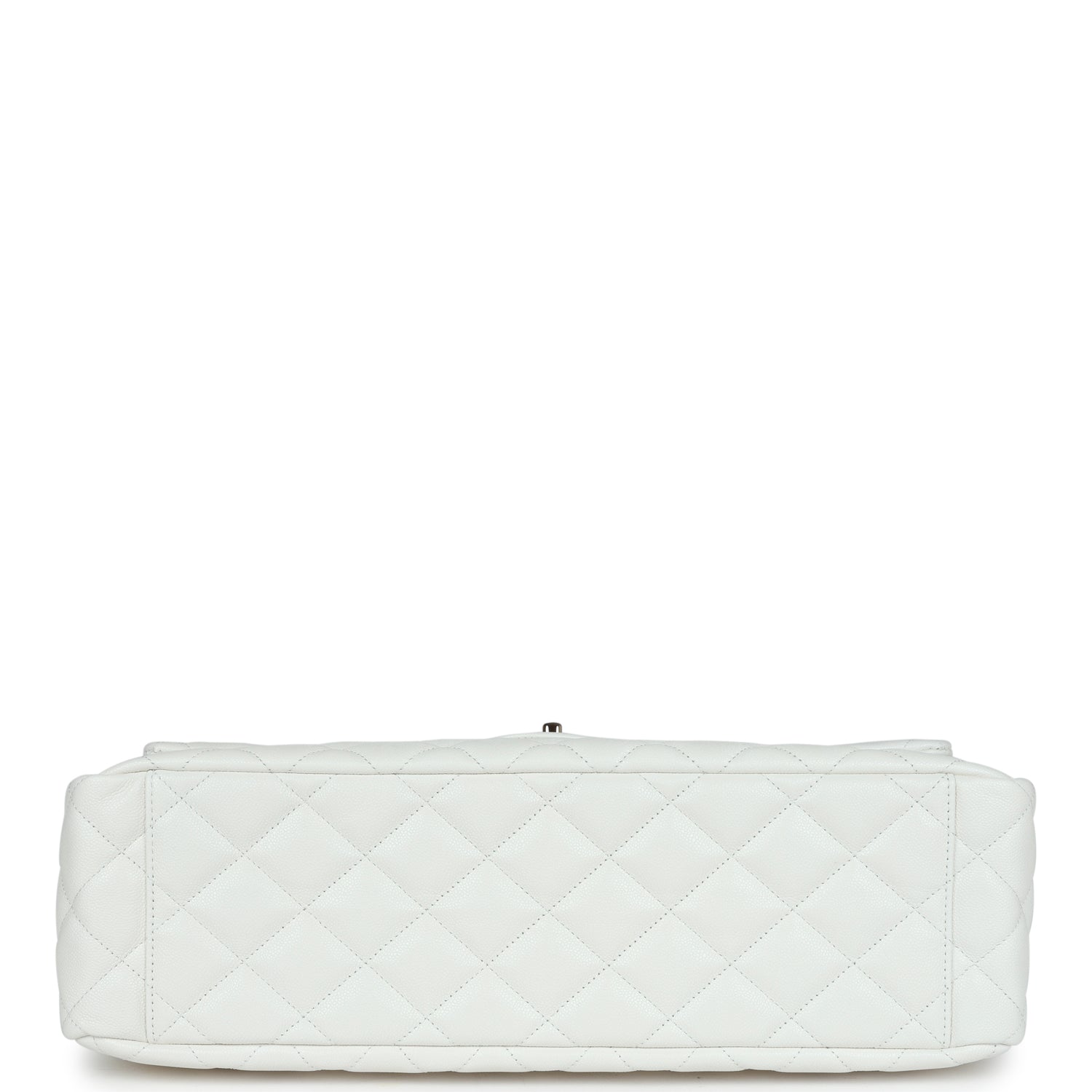 Chanel XXL Flap Bag White Shiny Caviar Light Gold Hardware