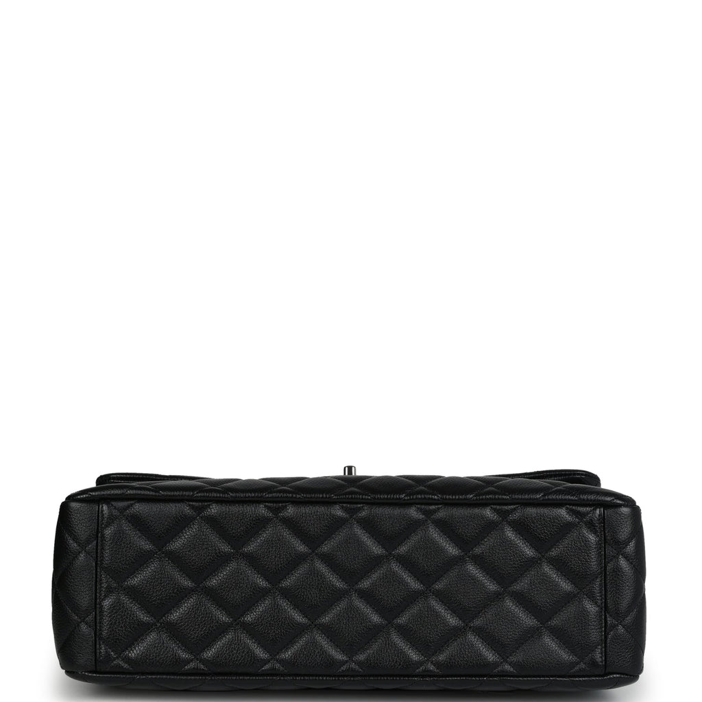 Chanel XXL Classic Single Flap Bag SO Black Shiny Caviar Ruthenium Hardware