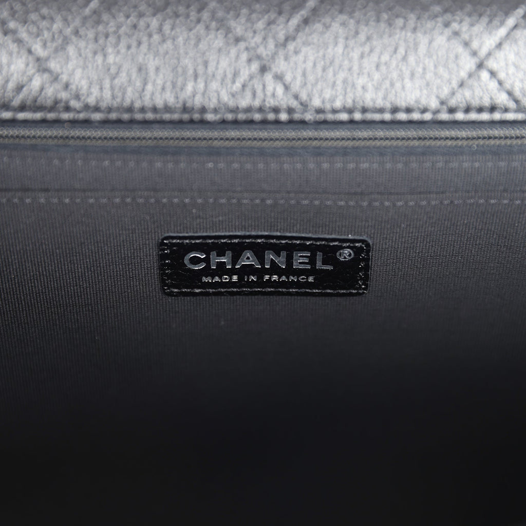 Chanel XXL Classic Single Flap Bag SO Black Shiny Caviar Ruthenium Hardware