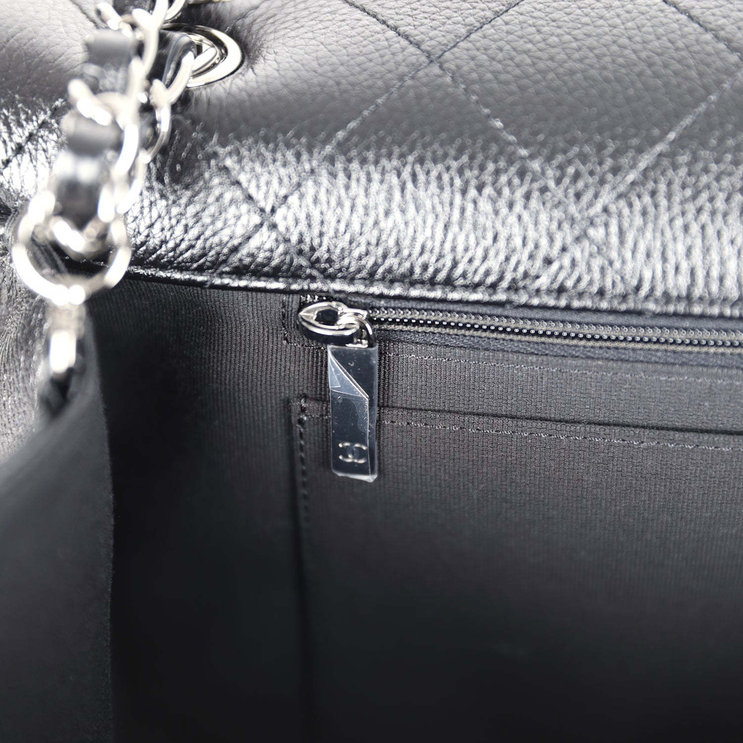 Chanel XXL Classic Single Flap Bag SO Black Shiny Caviar Ruthenium Hardware