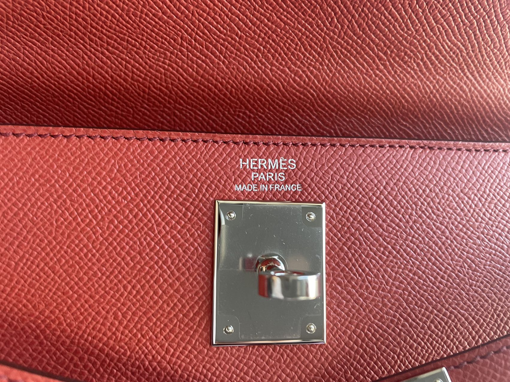 Hermes Kelly 32cm Bag Sellier Flag in Flamingo and Coral Epsom Leather with Palladium Hardware