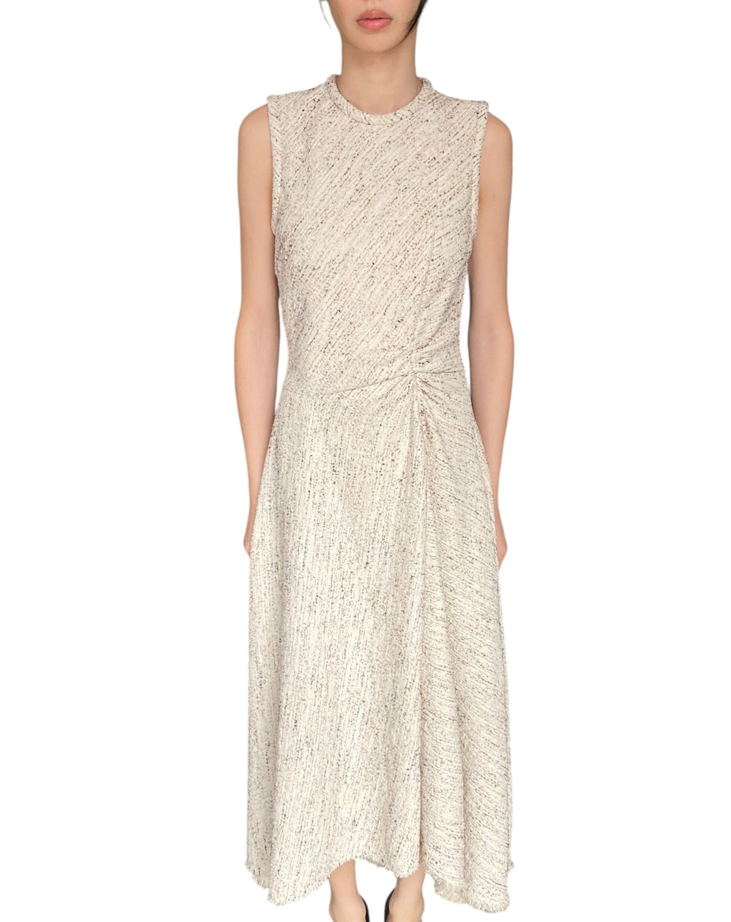 Giambattista Valli Ivory Asymmetric Draped Tweed Gown - IT 44 / US 6-8