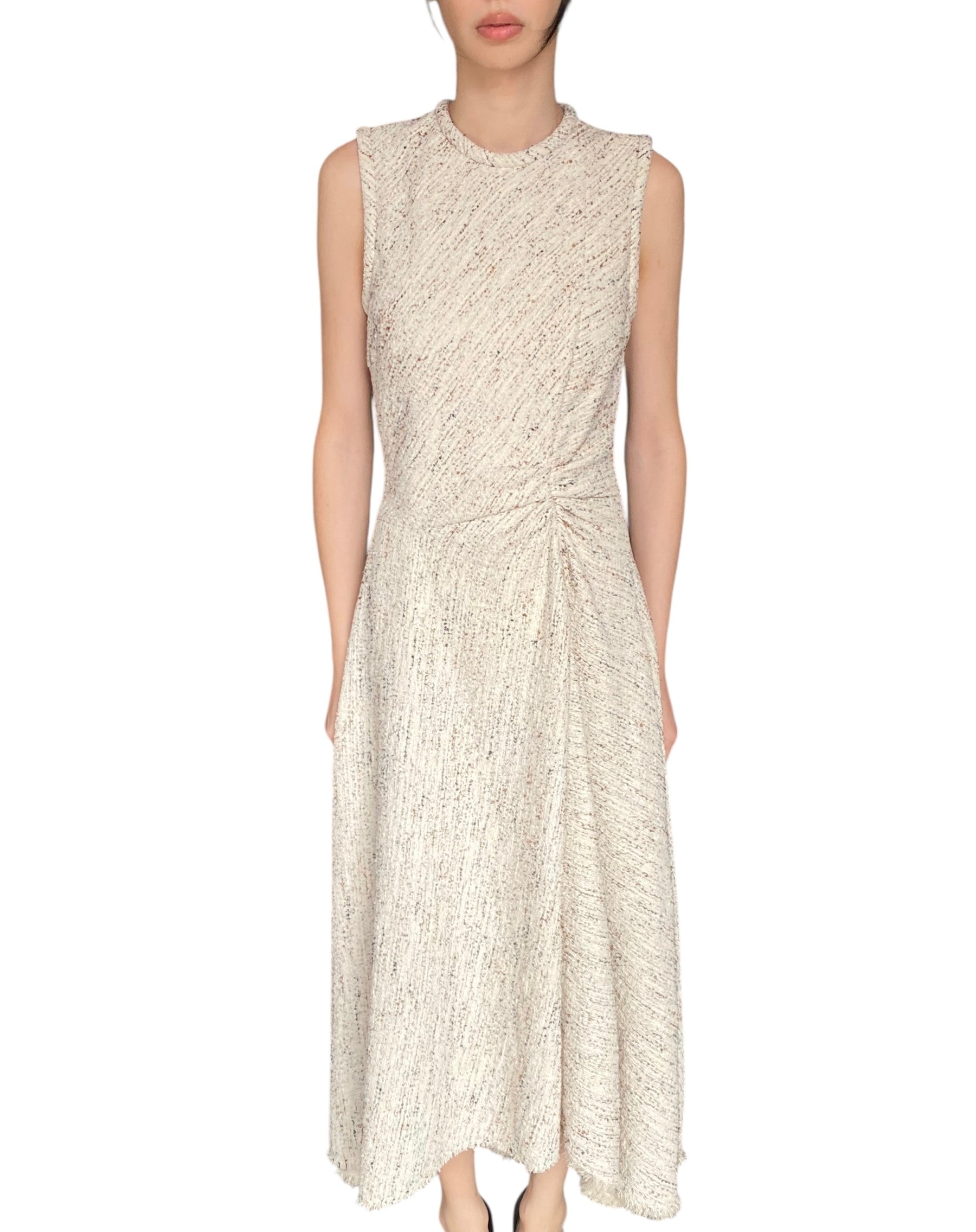Giambattista Valli Ivory Asymmetric Draped Tweed Gown - IT 44 / US 6-8