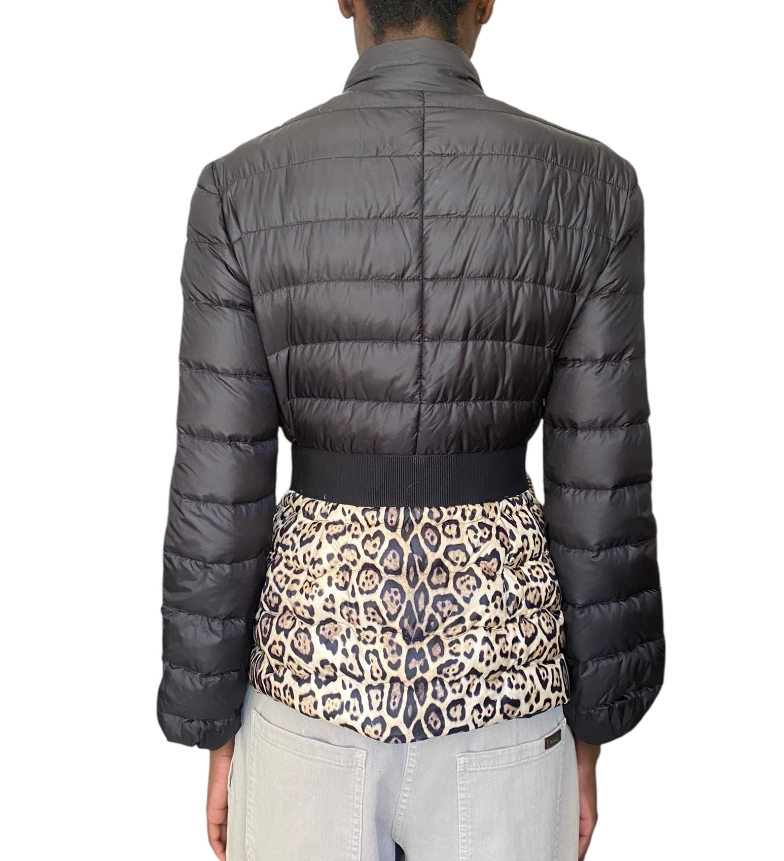 Moncler Black Animal Print Puffer Jacket - 0 / XXS