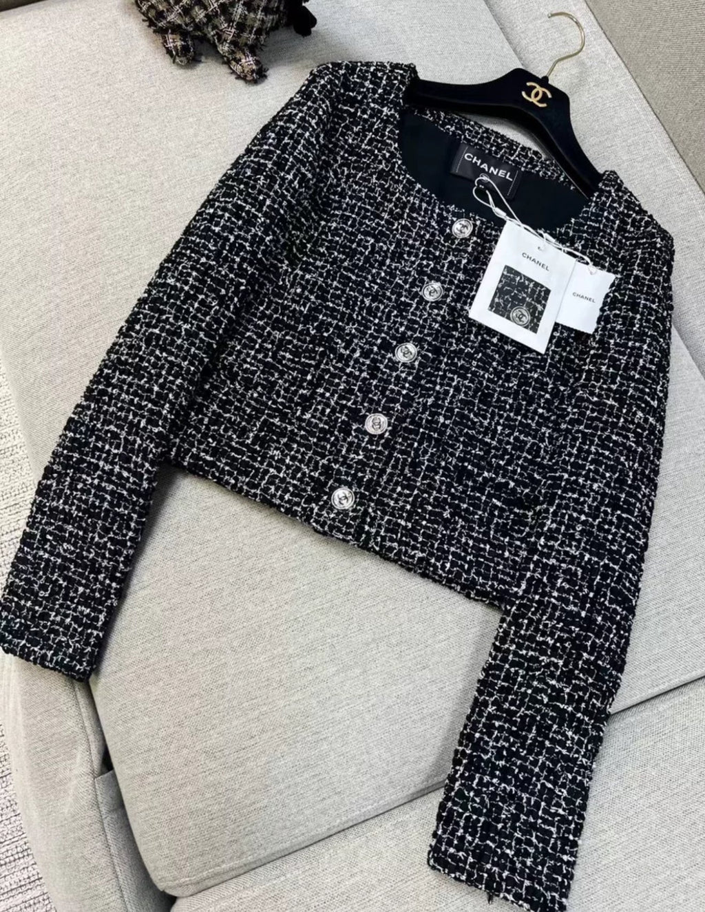 Chanel 24B Black tweed jacket