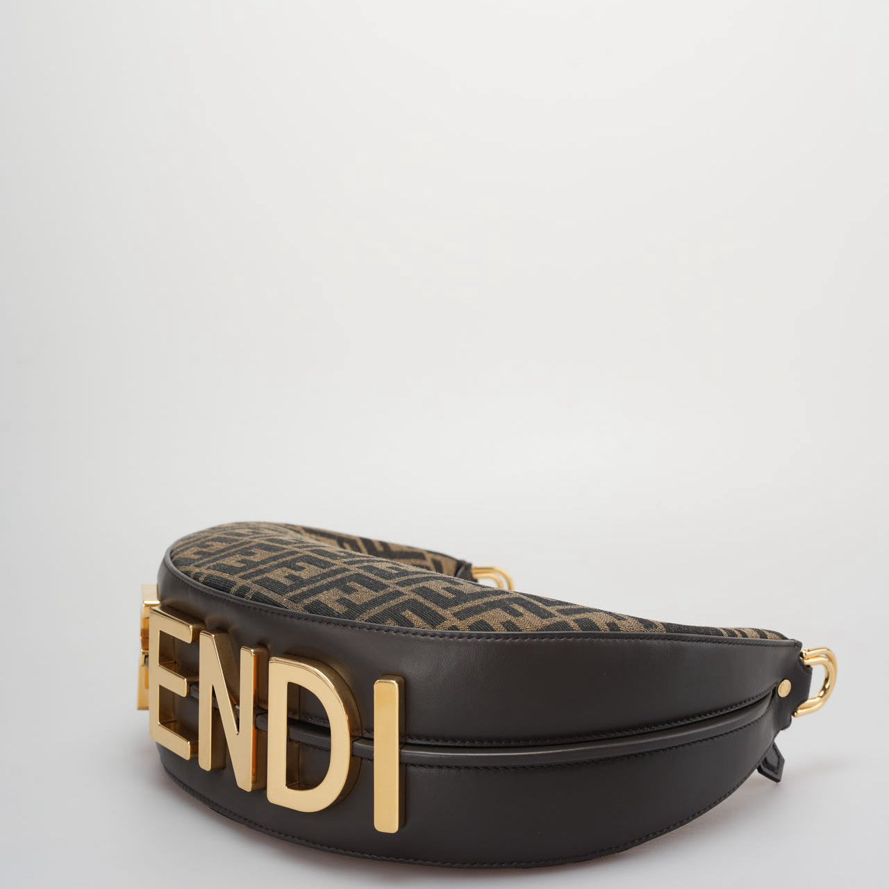 Fendi Graphy Small Brown FF Jacquard Fabric Bag