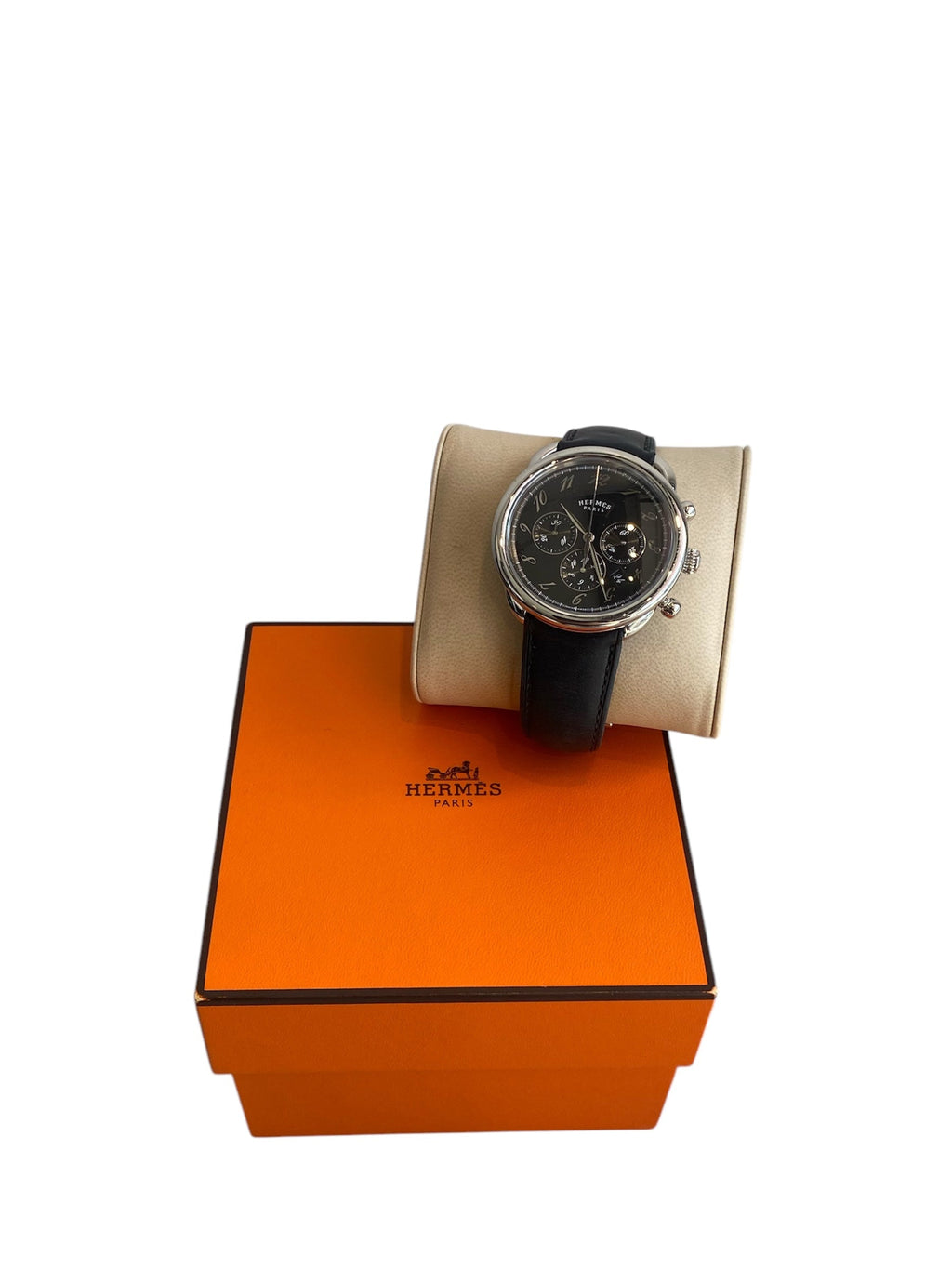 Hermes Black Arceau Chrono Watch