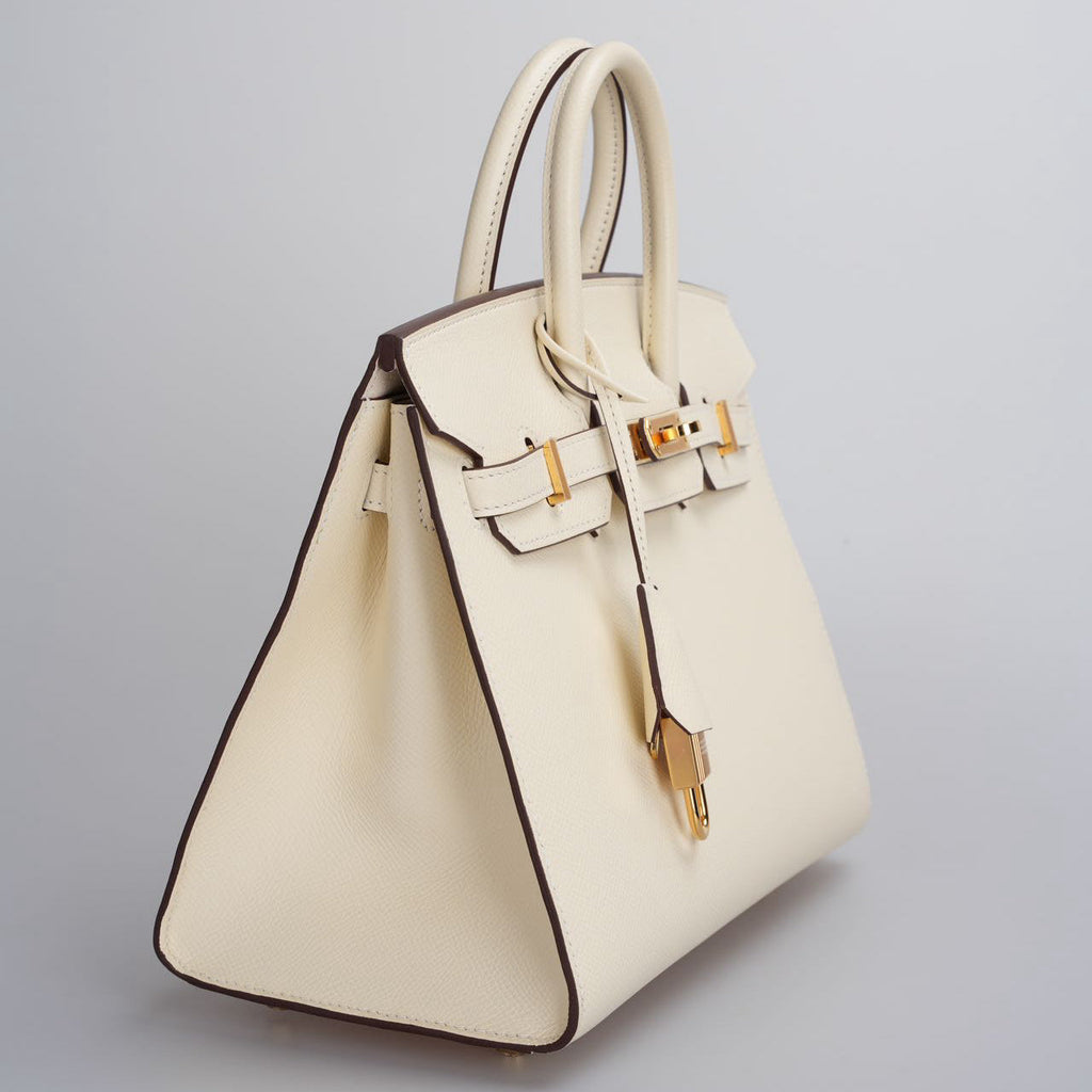 Hermes Birkin 25cm Sellier Bag in Nata Epsom Leather With Gold Hardware From 2021