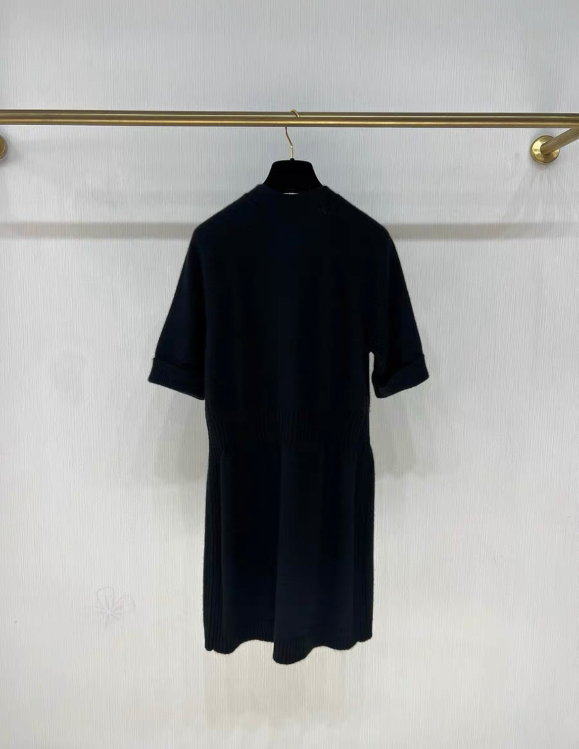 CHANEL 22B BLACK CASHMERE IGAN/ DRESS Size 38