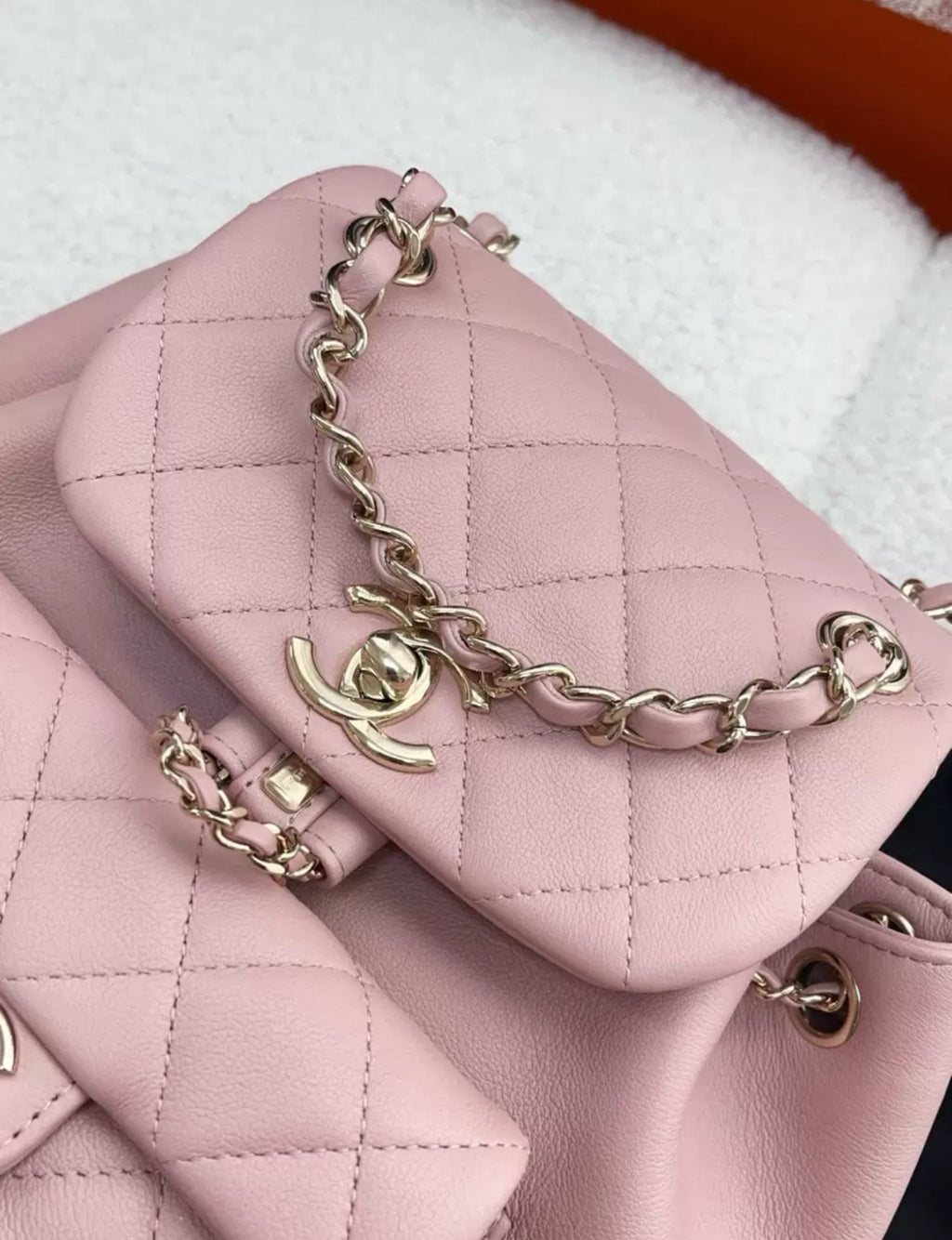 Chanel 24P Pink Backpack Gold Hardware