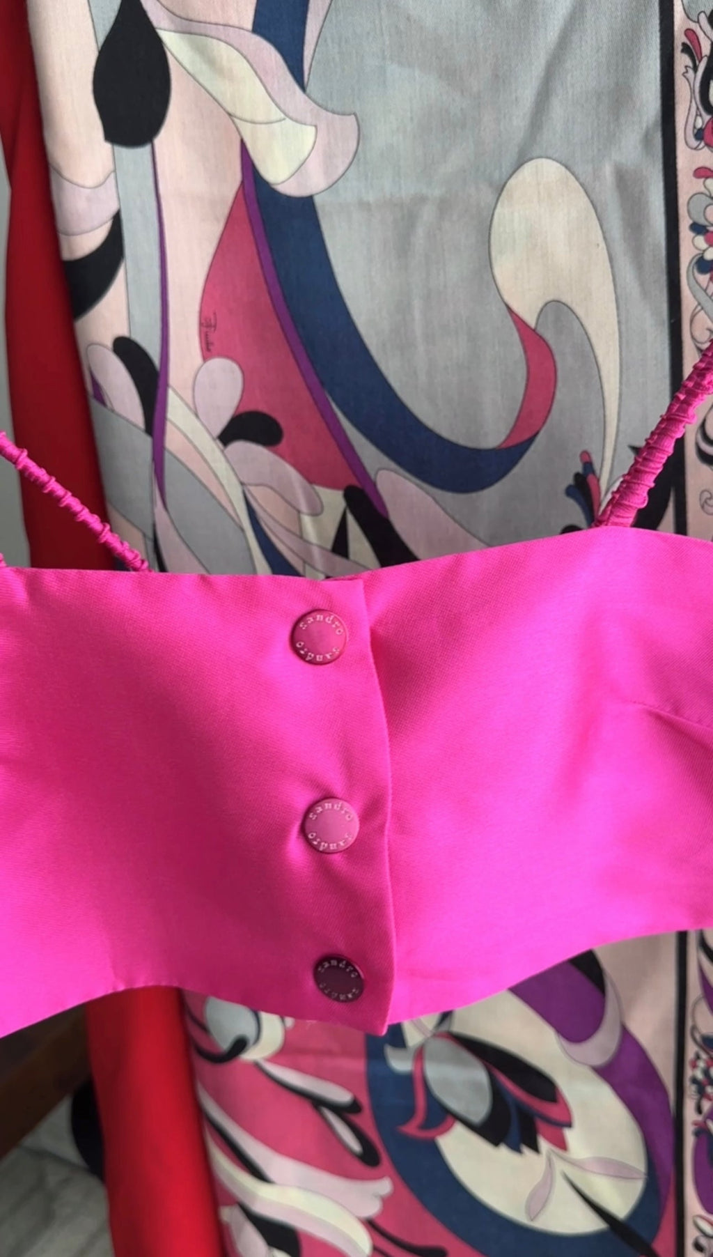 Sandro Fuchsia Pink Bamdeau Crop Top - USA XS