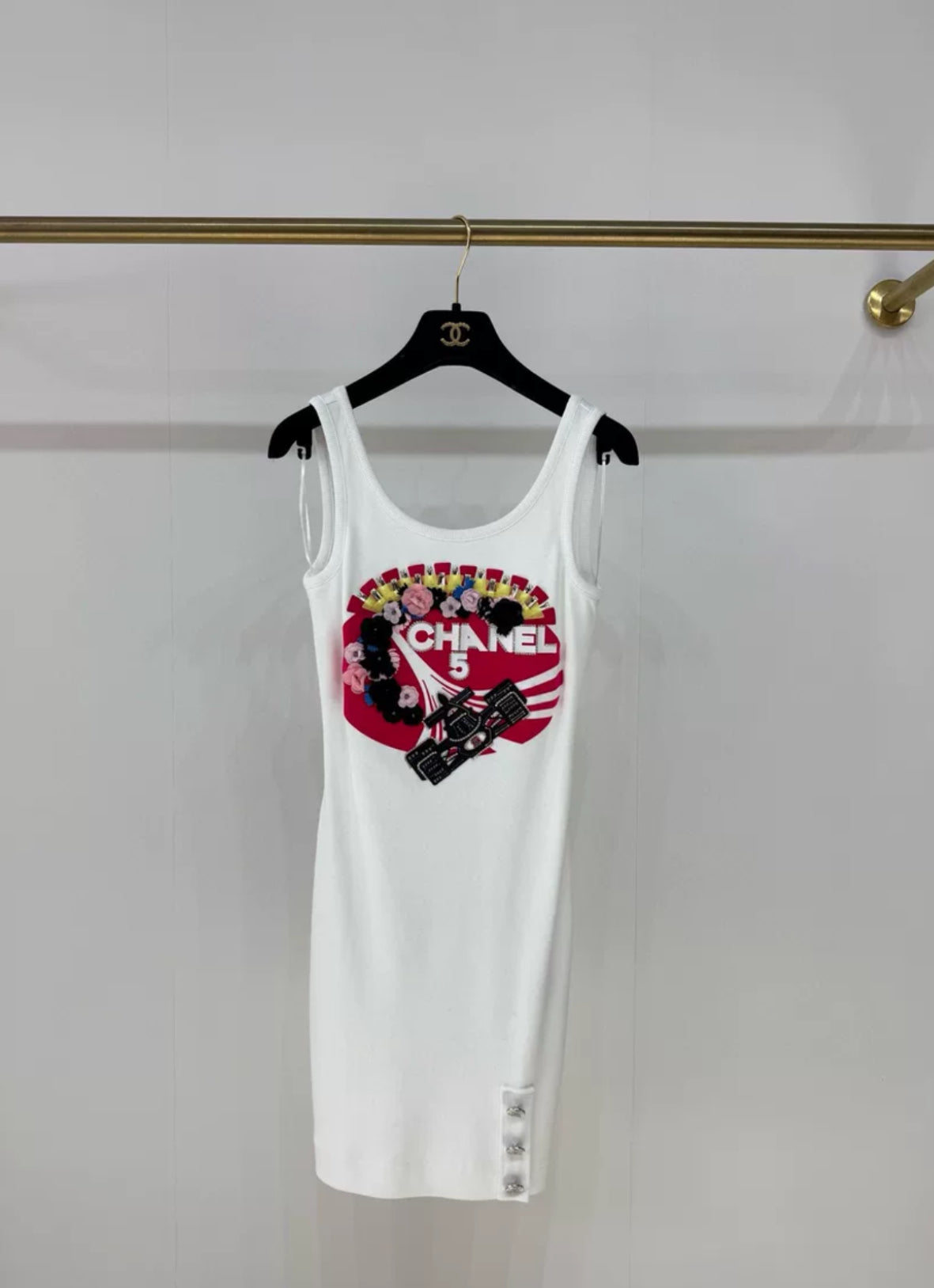 Chanel 23C Formula 1 White Dress