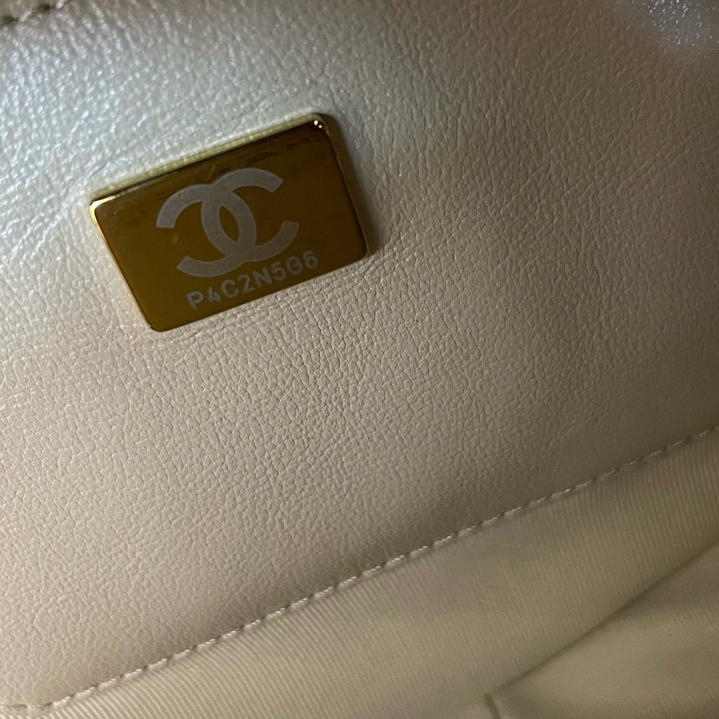Chanel Champagne Gold Big Heart Bag in Love Heart Clutch Large Size