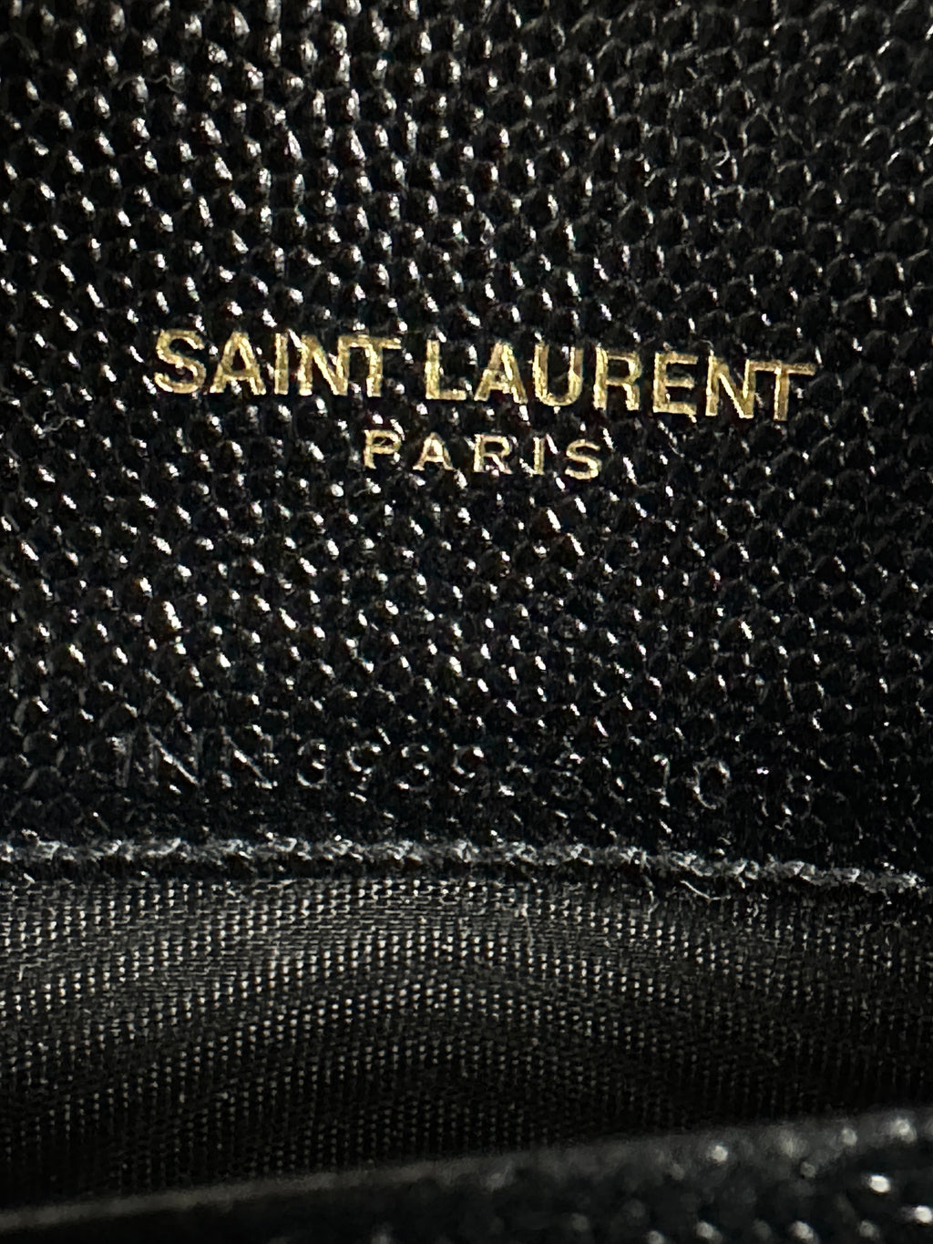 Saint Laurent Black Grain de Poudre Cassandre Wallet on Chain Bag
