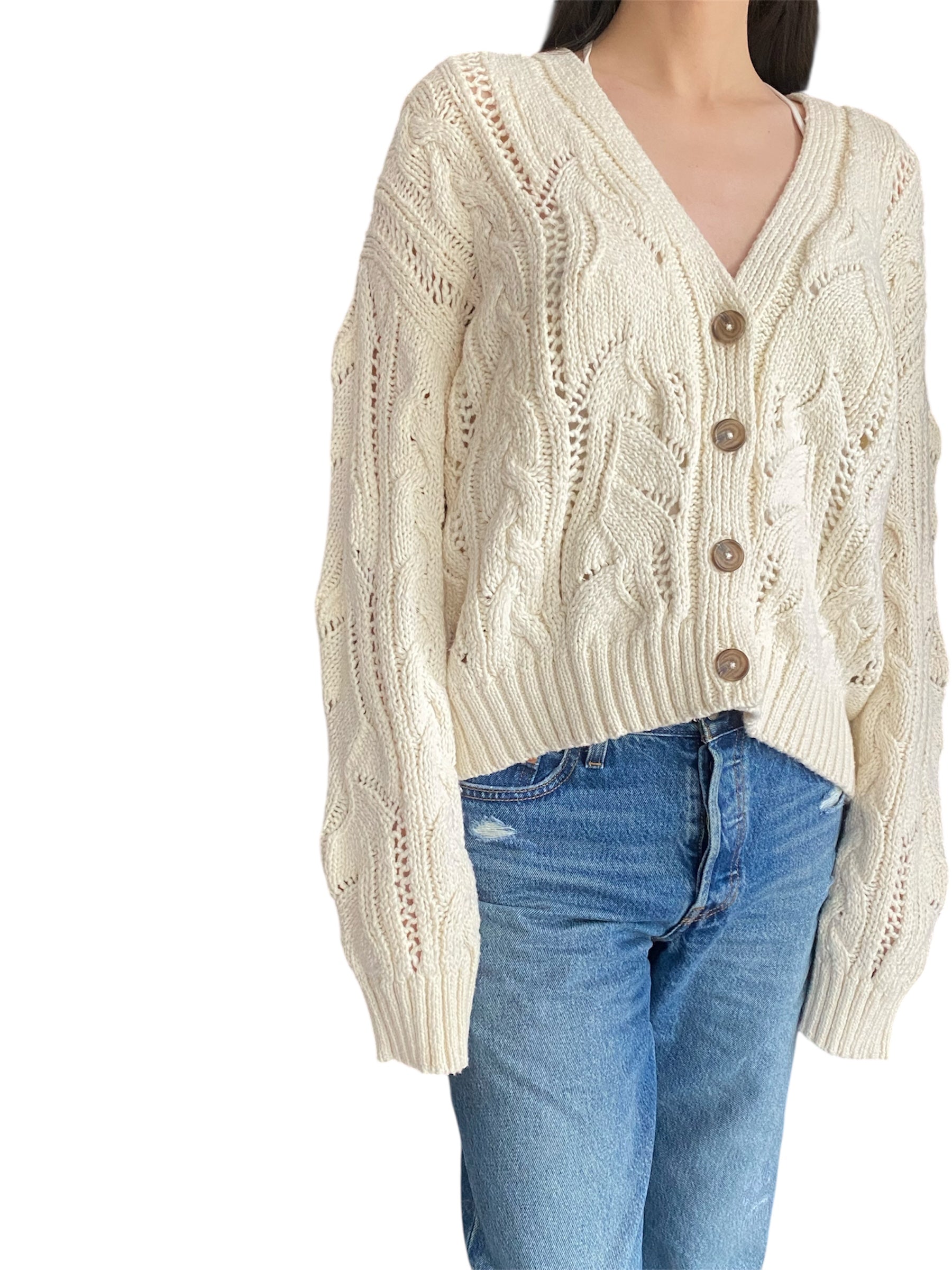 Jenni Kayne Ivory Cable igan - S