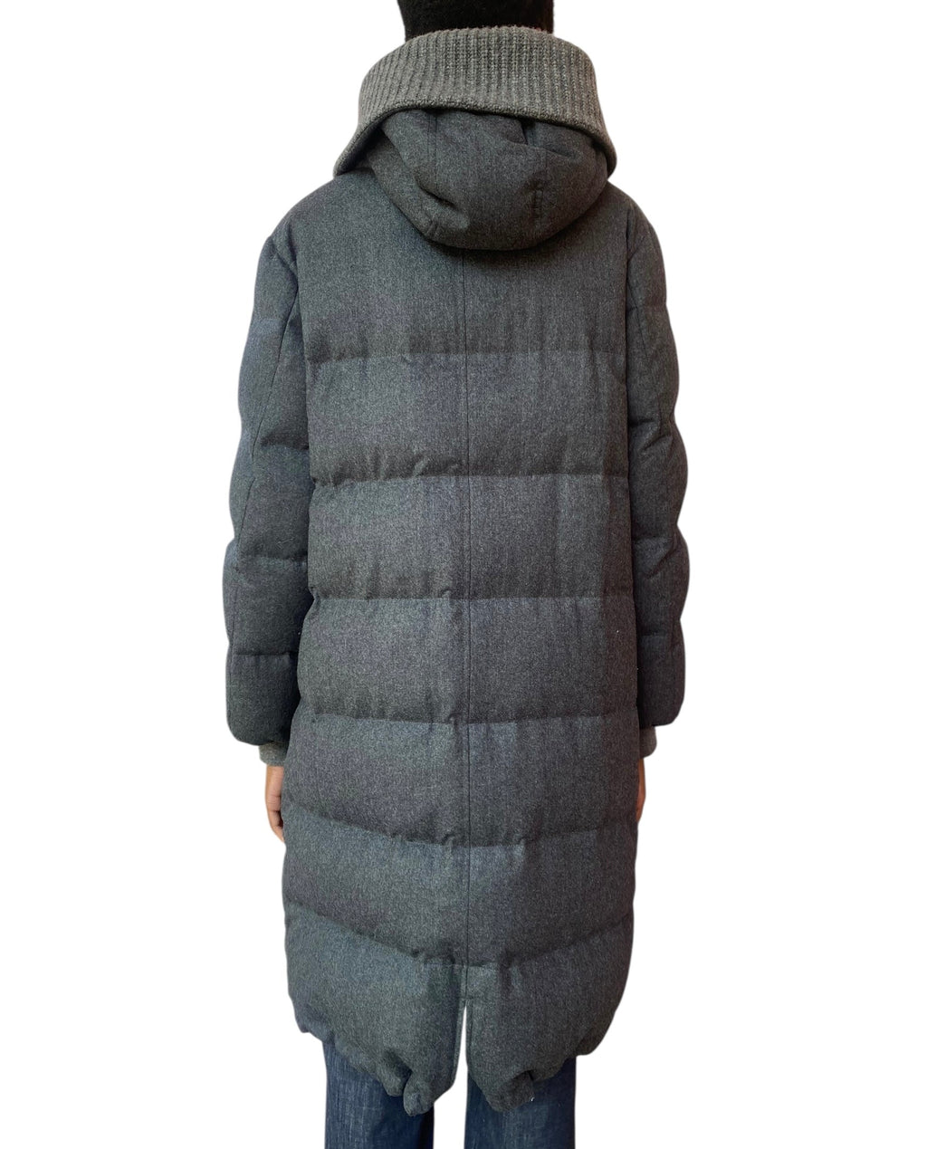 Brunello Cucinelli Grey Long Wool Down Parka - 40 / US 4-6