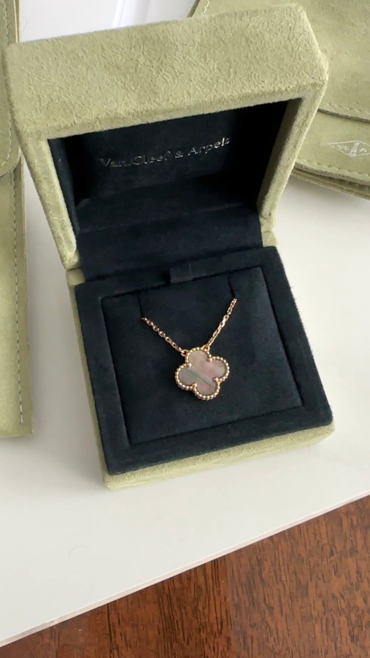 Van Cleef & Arpels Vintage Alhambra Pendant Necklace Rose Gold MOP