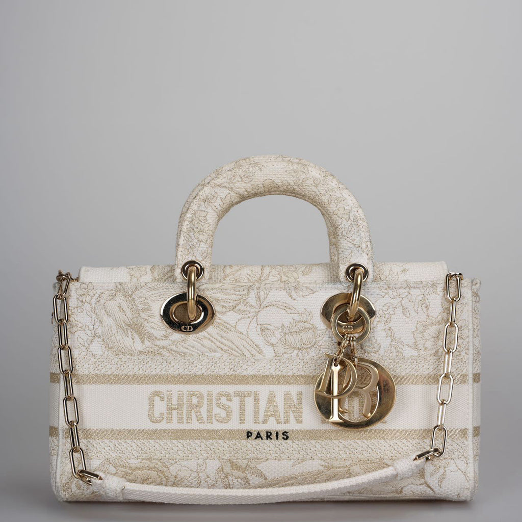 Christian Dior Lady D-Joy Bag in Beige Canvas