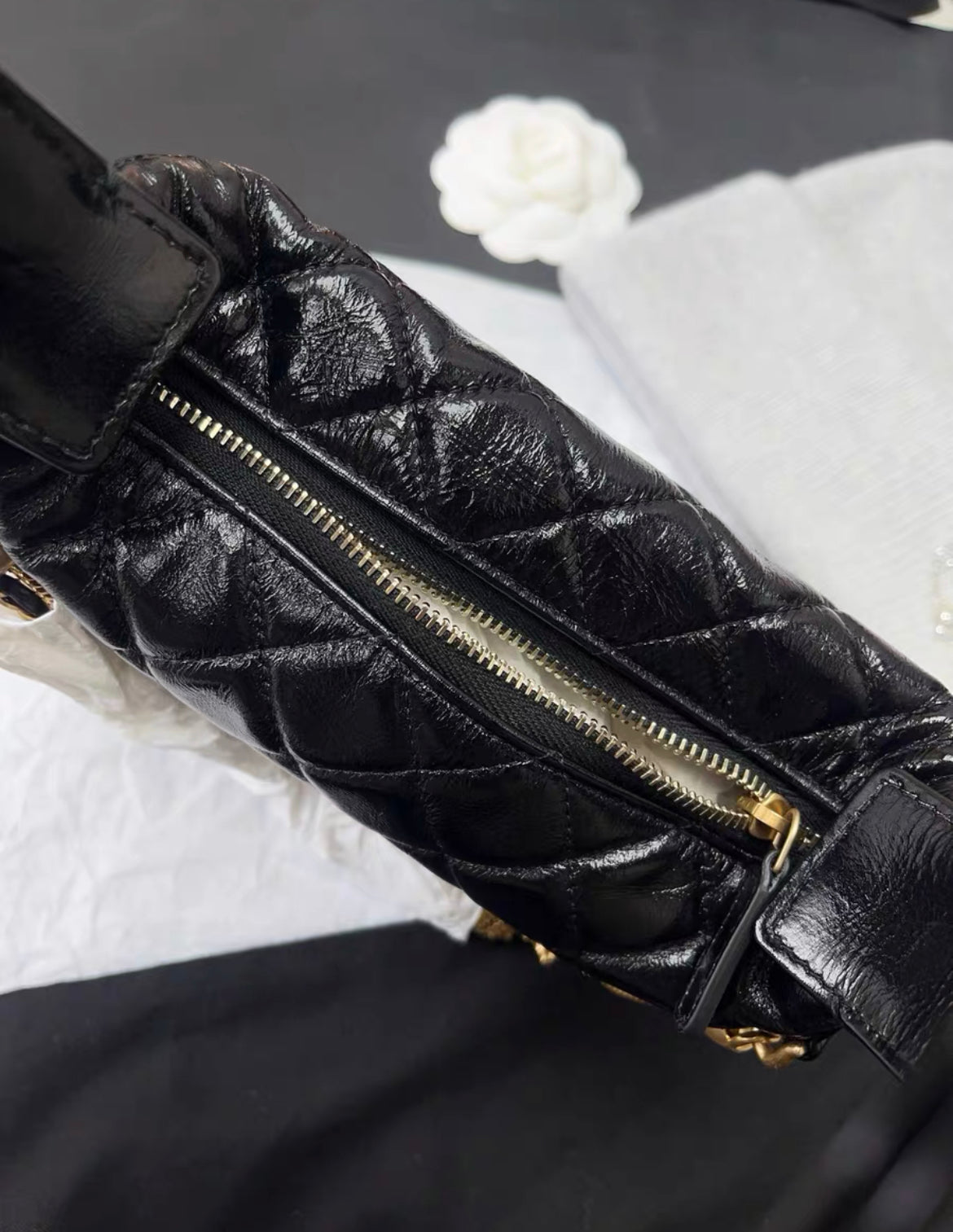 Chanel 24A Clutch Tassel Chain Hula Hoop Black