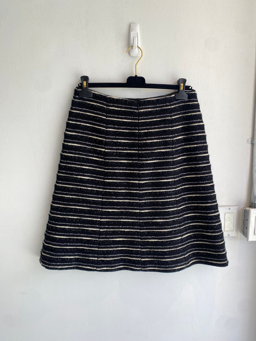 Chanel Wool Blend Stripe Skirt