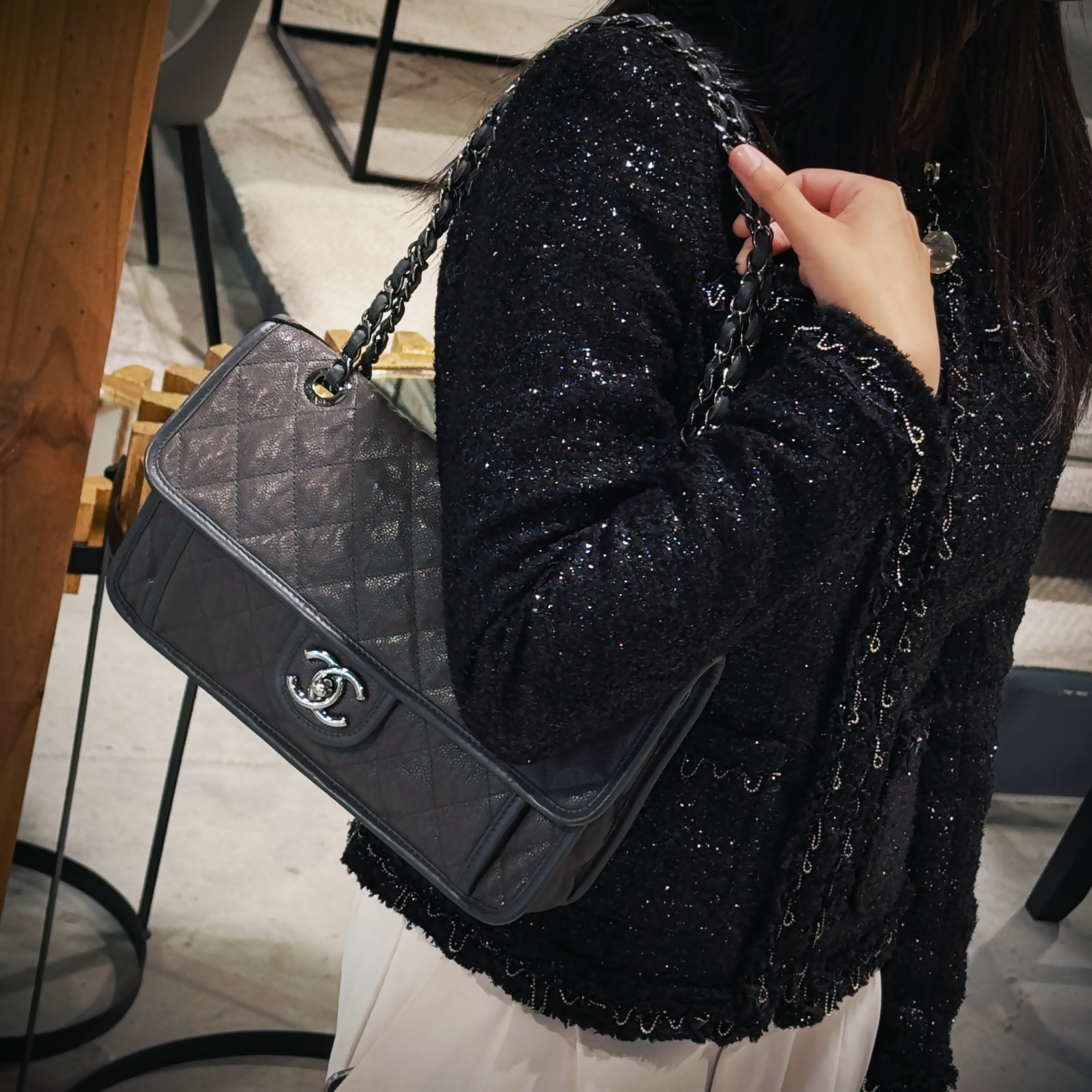 Chanel Caviar Quilted Medium French Reviera Flap Bag